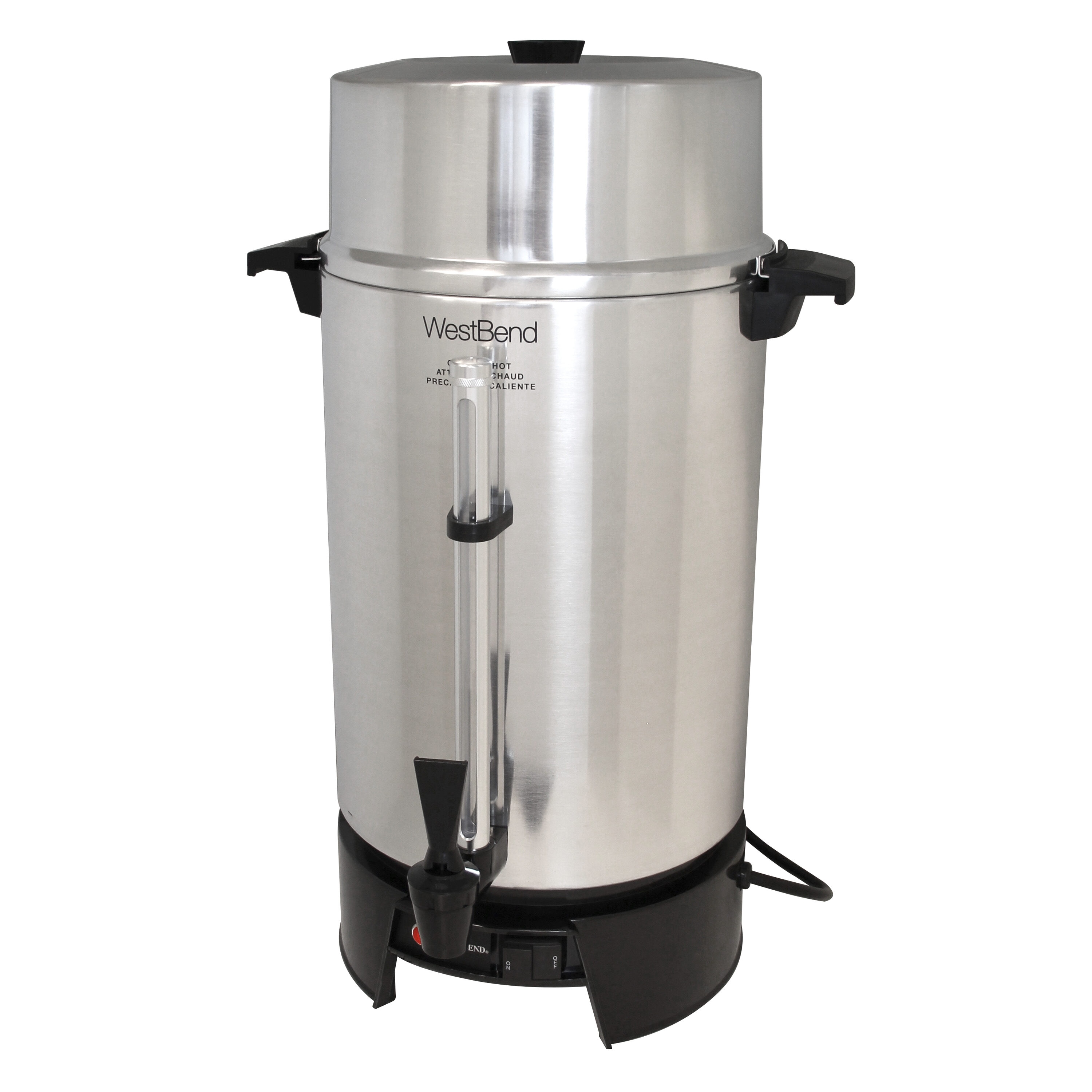 "Urna de café residencial de acero inoxidable West Bend de 100 tazas"