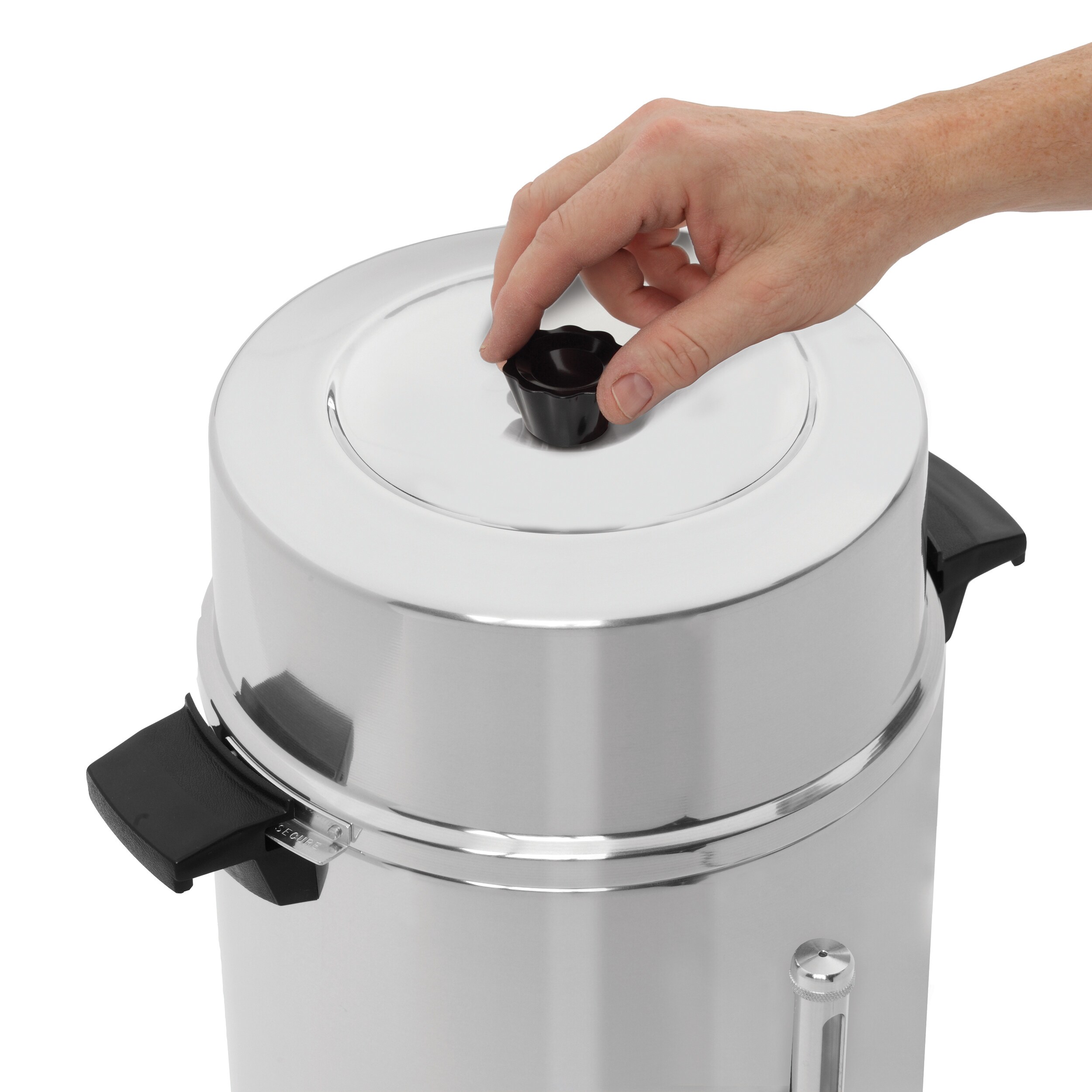 "Urna de café residencial de acero inoxidable West Bend de 100 tazas"