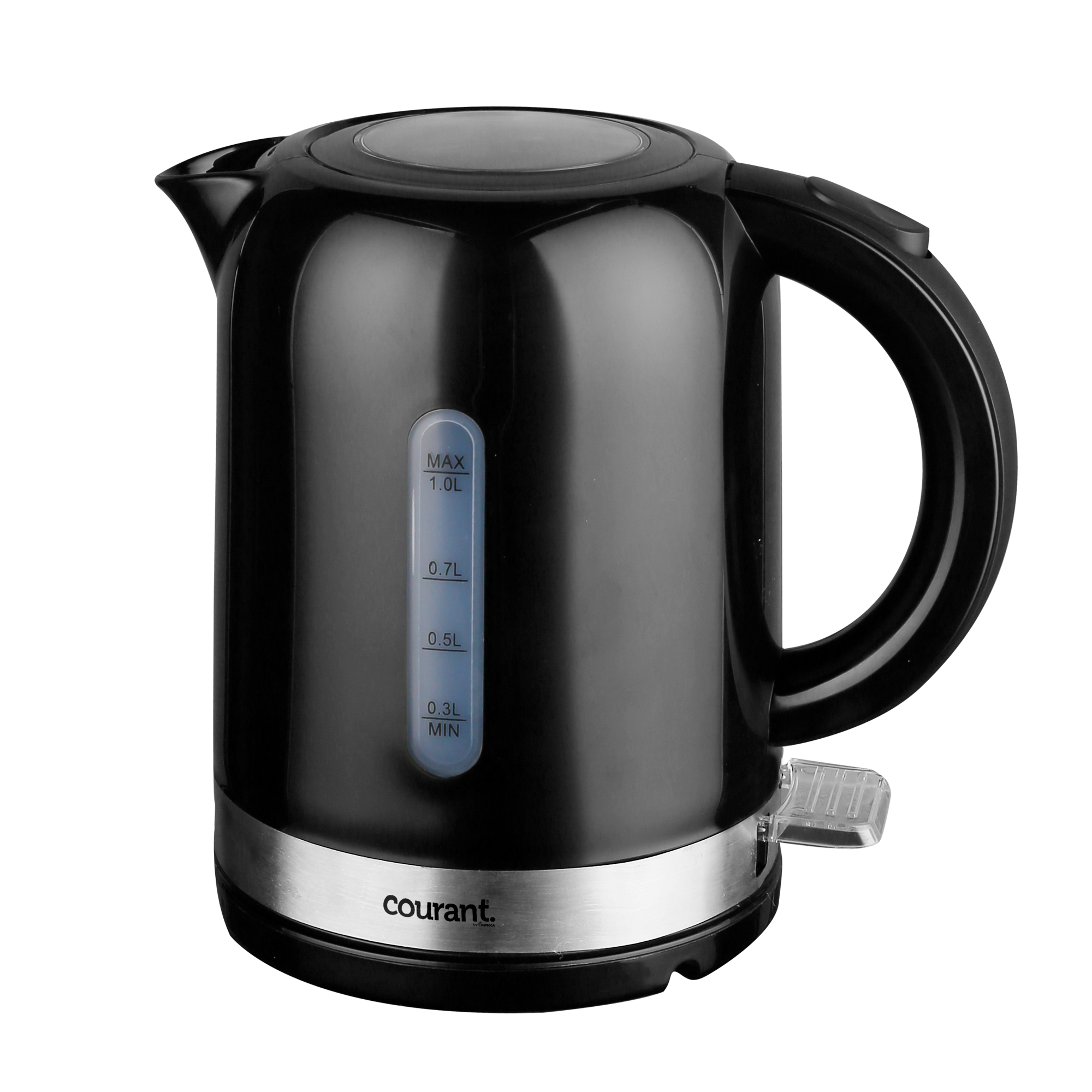 Hervidora eléctrica digital negra Courant de 4 tazas con apagado automático