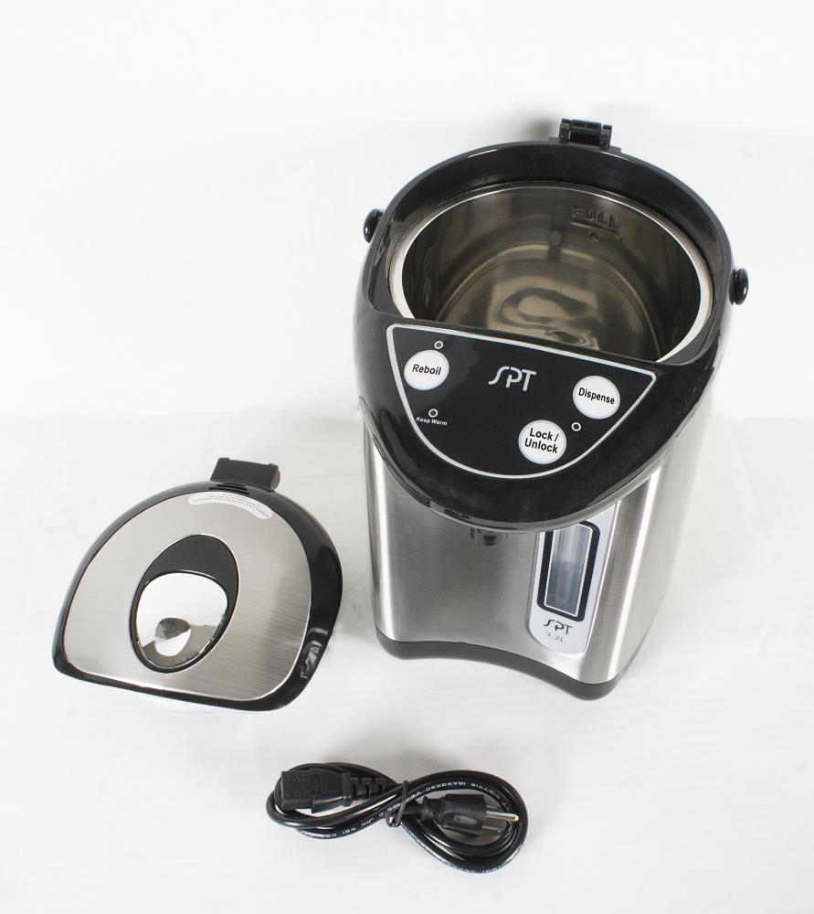 Hervidor eléctrico digital de acero inoxidable y negro de 13 tazas con apagado automático - SP-3202.