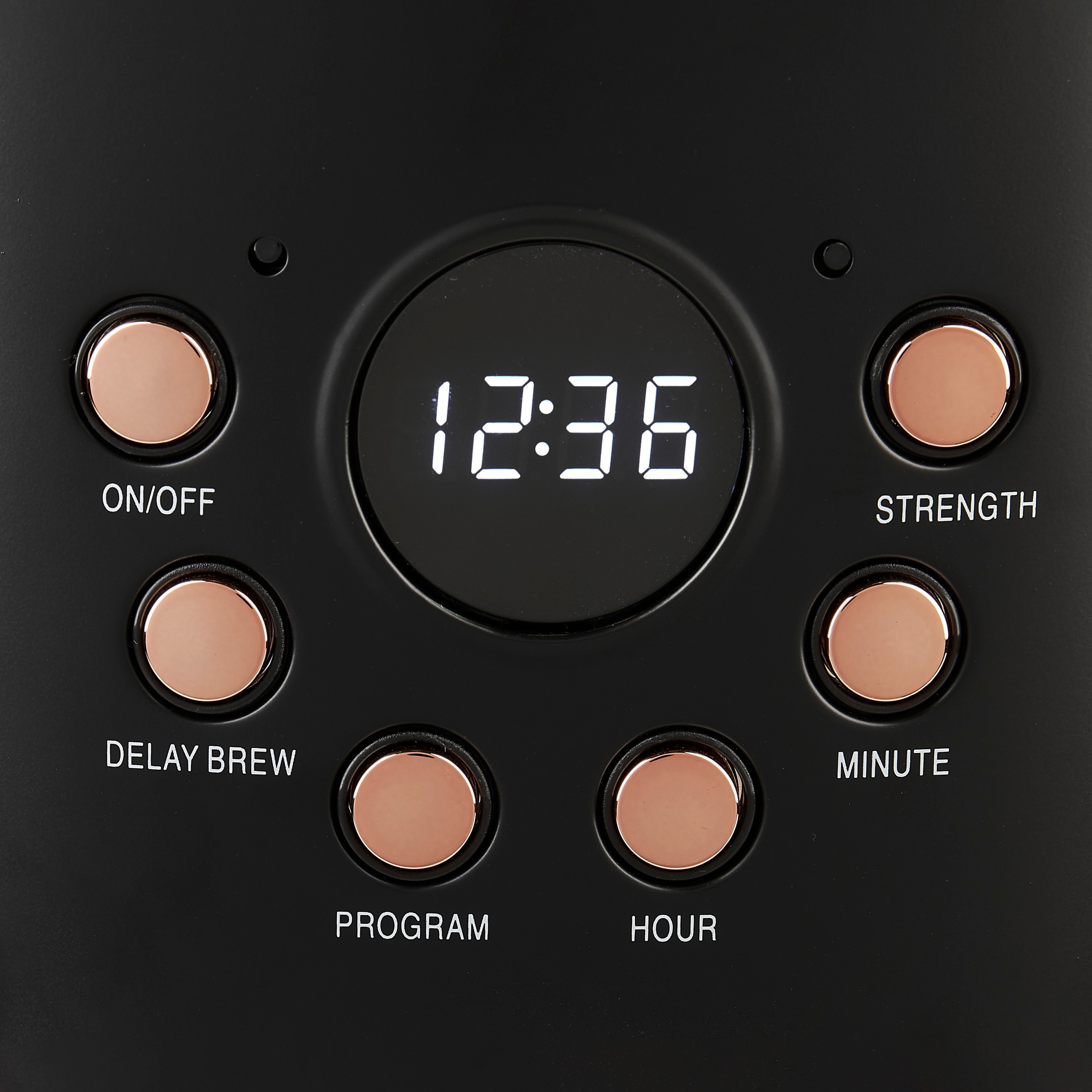 Cafetera de goteo residencial programable de 12 tazas con apagado automático (negro/cobre)