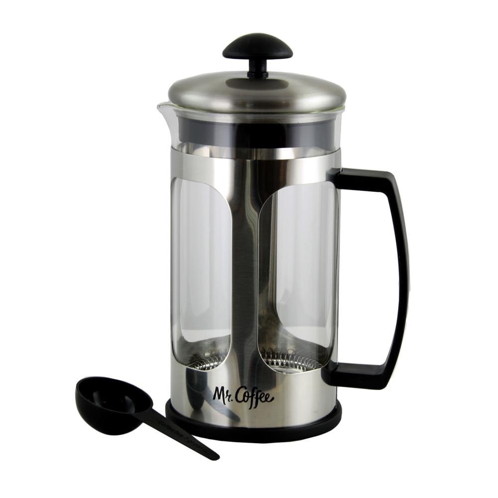 Prensa francesa Mr. Coffee Daily Brew de 4 tazas para uso doméstico (Transparente)