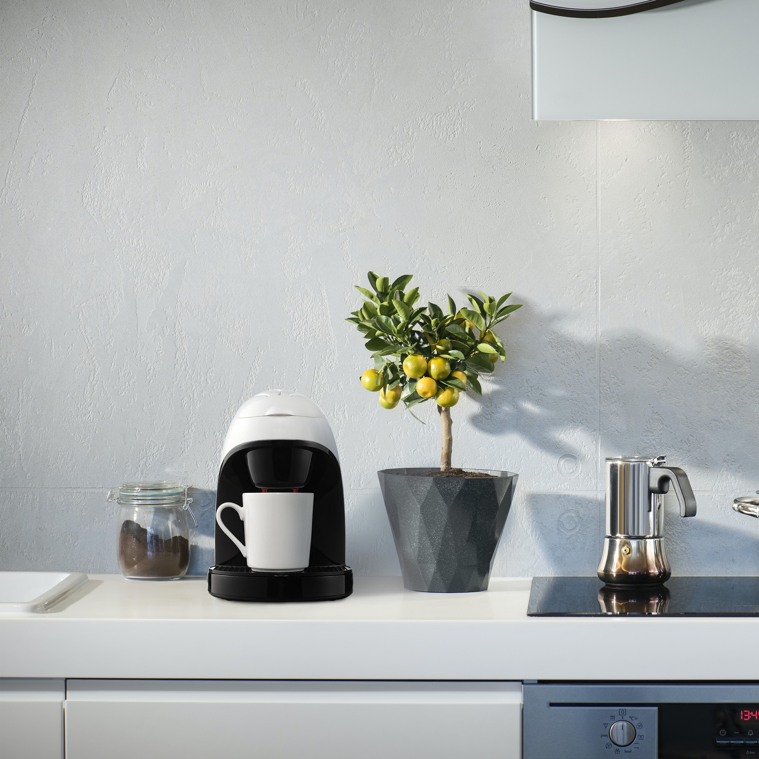 Cafetera Individual brentwood con Depósito de Agua de 1 Taza (Blanco)