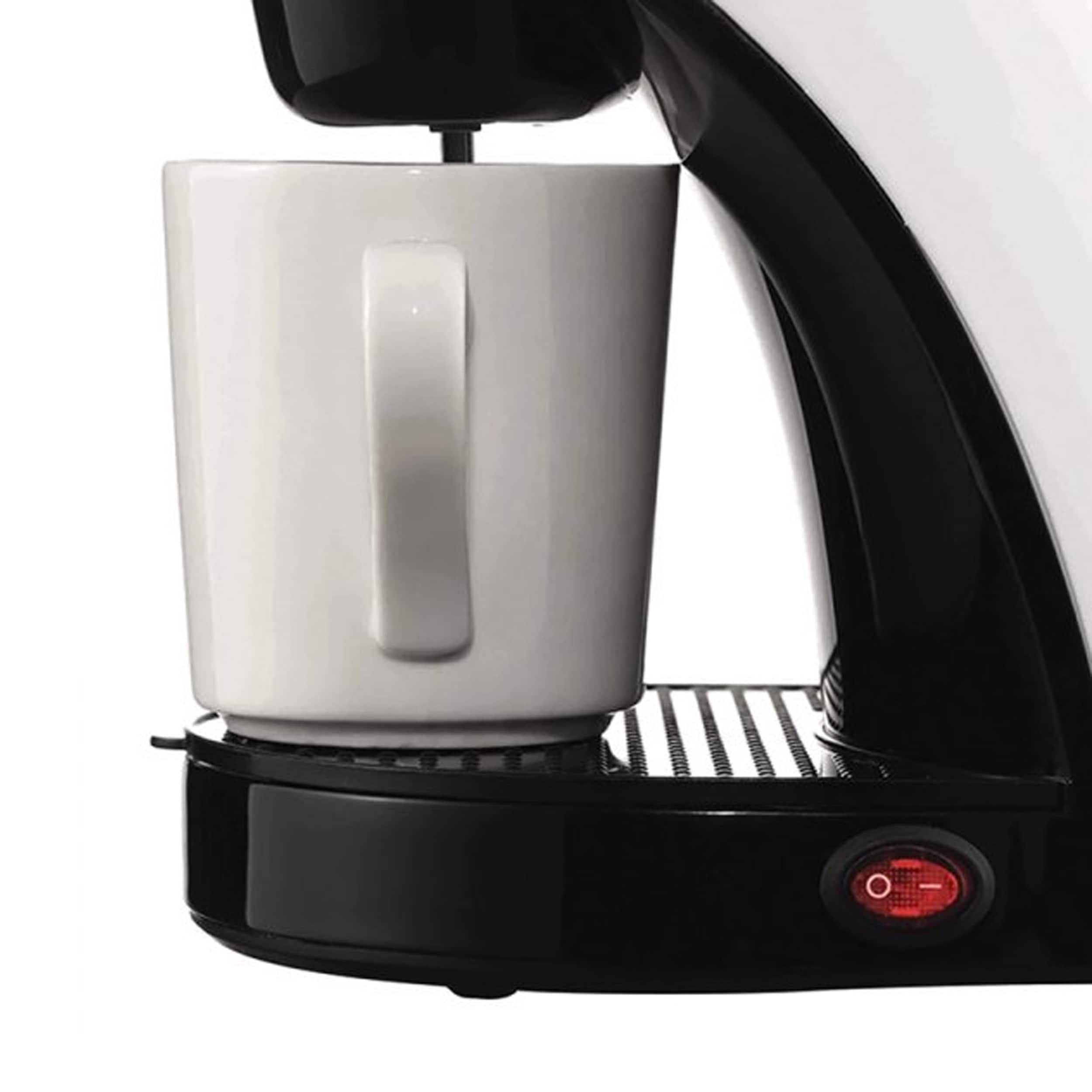 Cafetera Individual brentwood con Depósito de Agua de 1 Taza (Blanco)