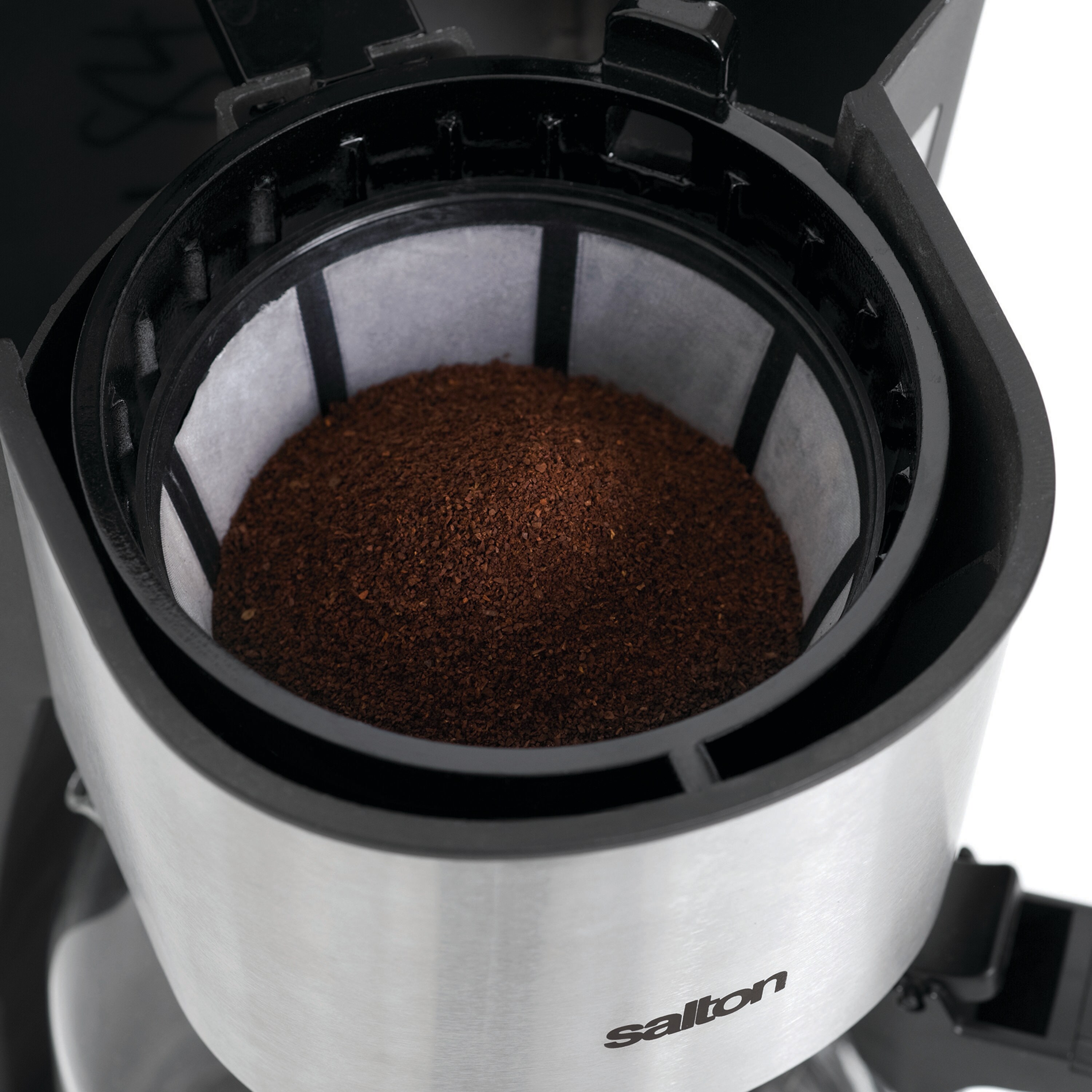 Cafetera programable residencial de 14 tazas Salton con apagado automático (negra) FC1667