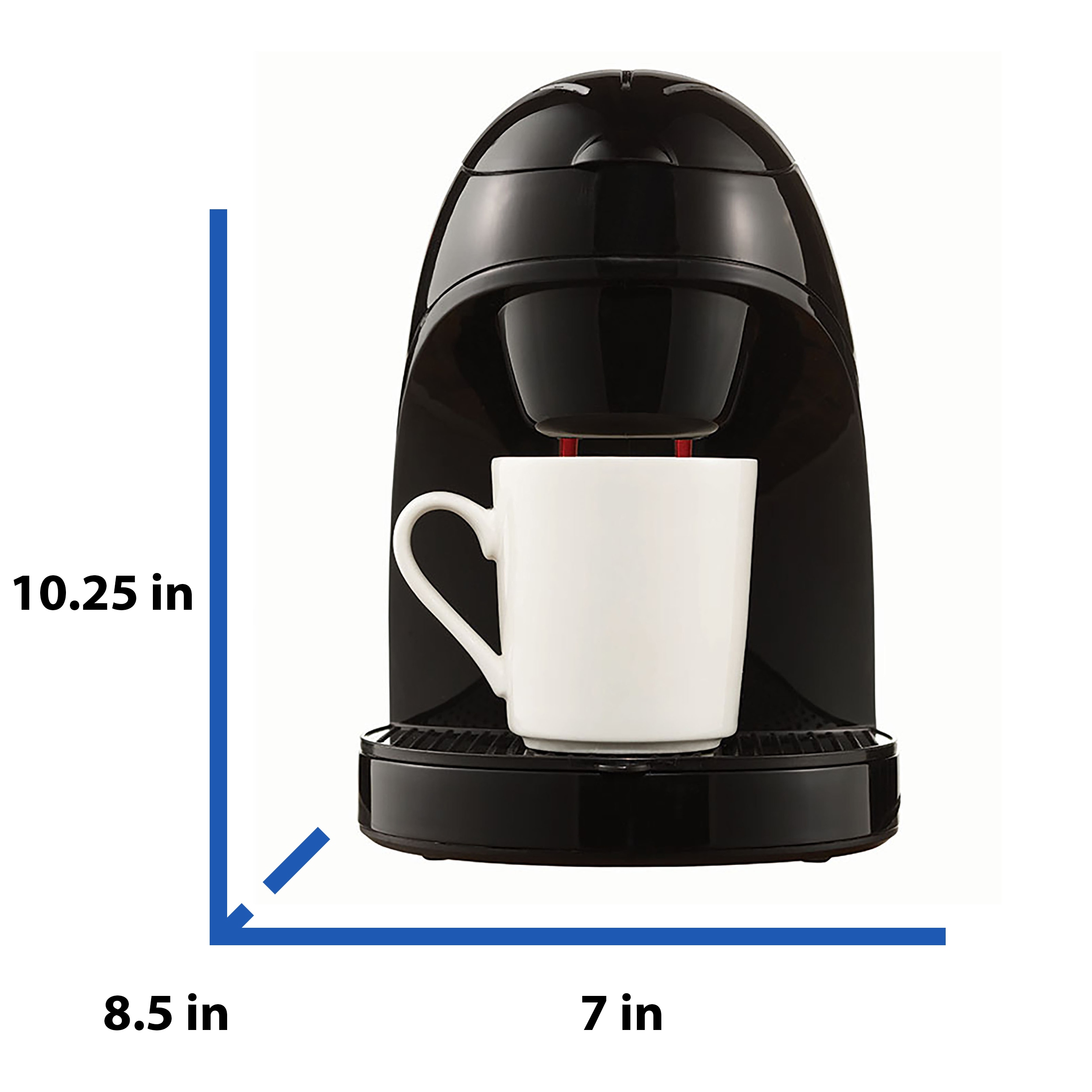 Cafetera Individual de Brentwood con Reservorio de Agua para 1 Taza (Negra) 84989525M
