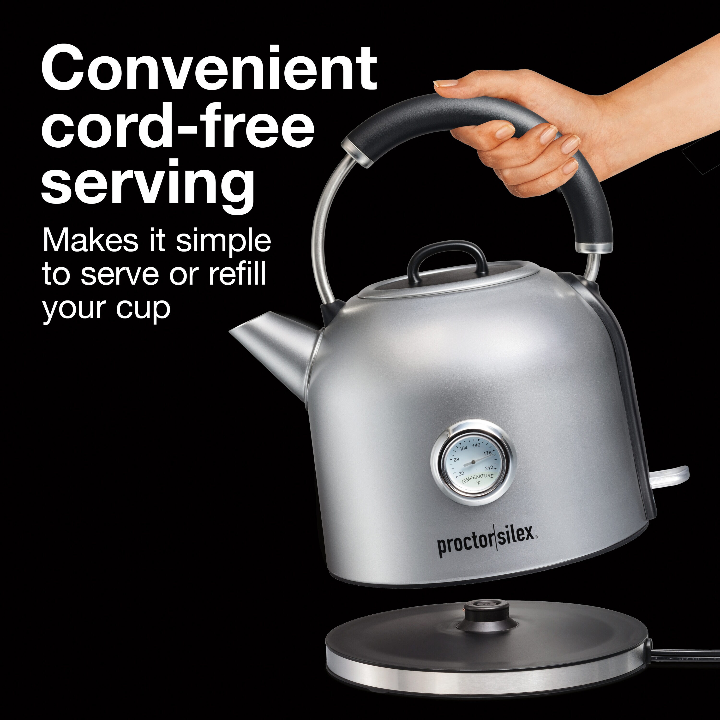 Hervidor Eléctrico Inalámbrico de Acero Inoxidable de 7 Tazas con Apagado Automático 41035