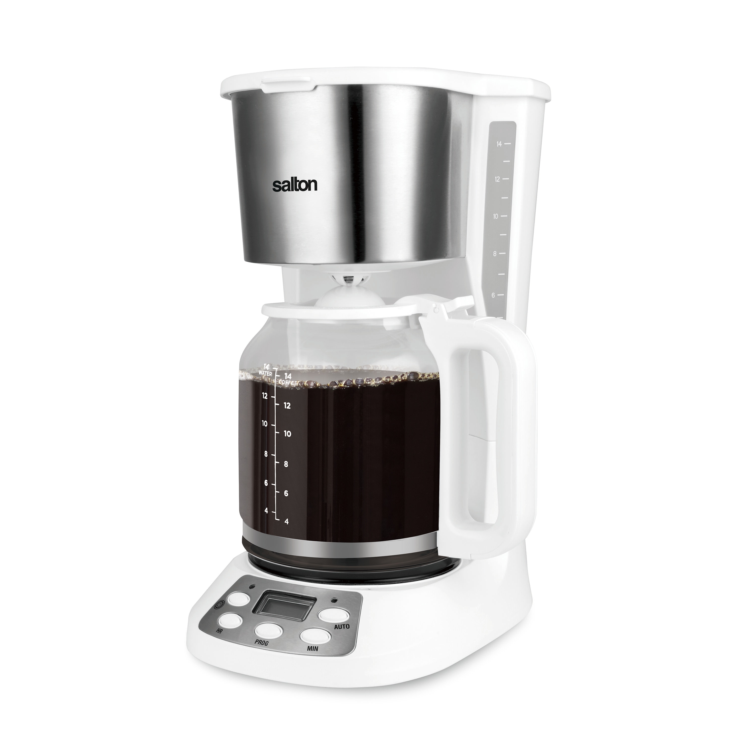 Cafetera Residencial Programable de 14 Tazas Salton con Apagado Automático (Blanca) FC1667WH