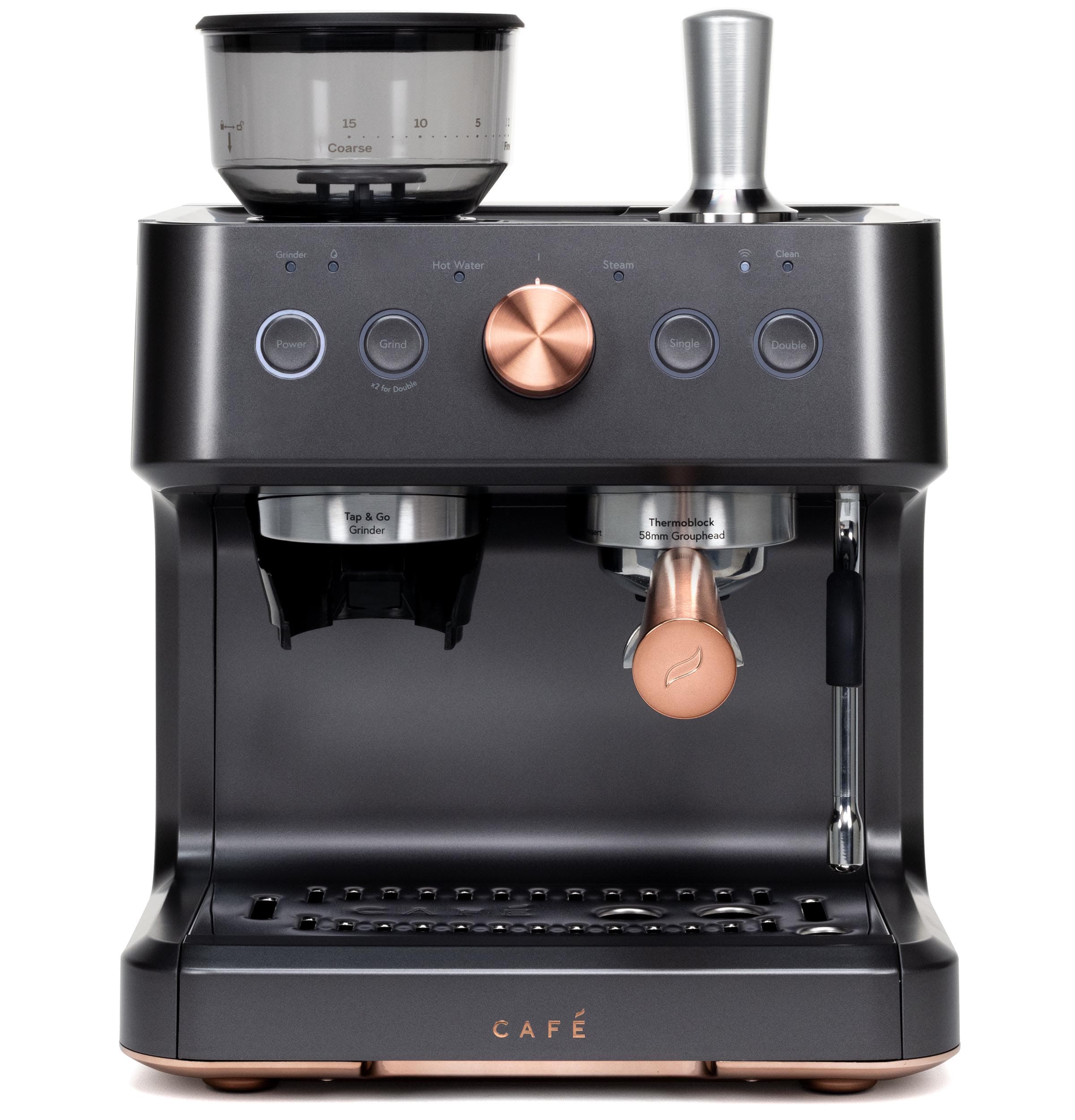 Máquina de Espresso Bellissimo Semiautomática de Acero Inoxidable Programable con Wi-Fi y Bandeja de Goteo (Negro Mate)