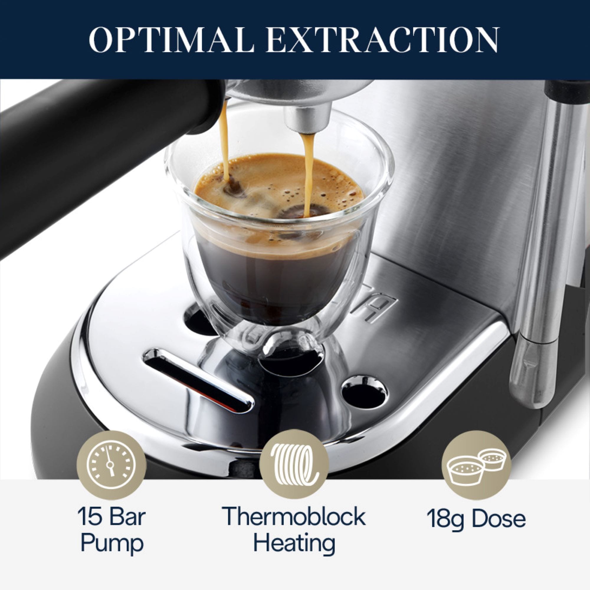 Máquina de Espresso De'Longhi Dedica Arte Manual de Acero Inoxidable con Bandeja de Goteo (Acero Inoxidable) EC885M