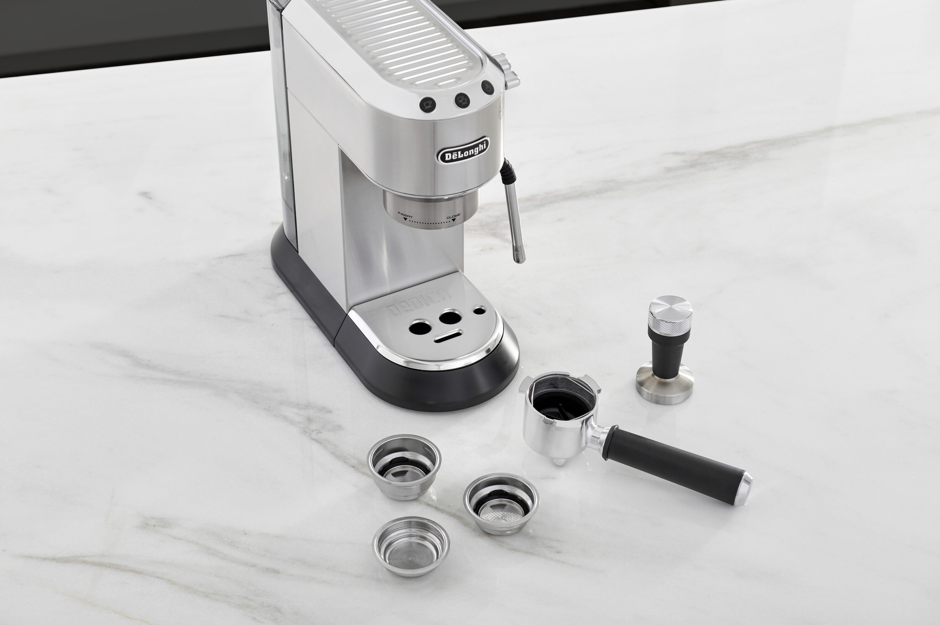 Máquina de Espresso De'Longhi Dedica Arte Manual de Acero Inoxidable con Bandeja de Goteo (Acero Inoxidable) EC885M