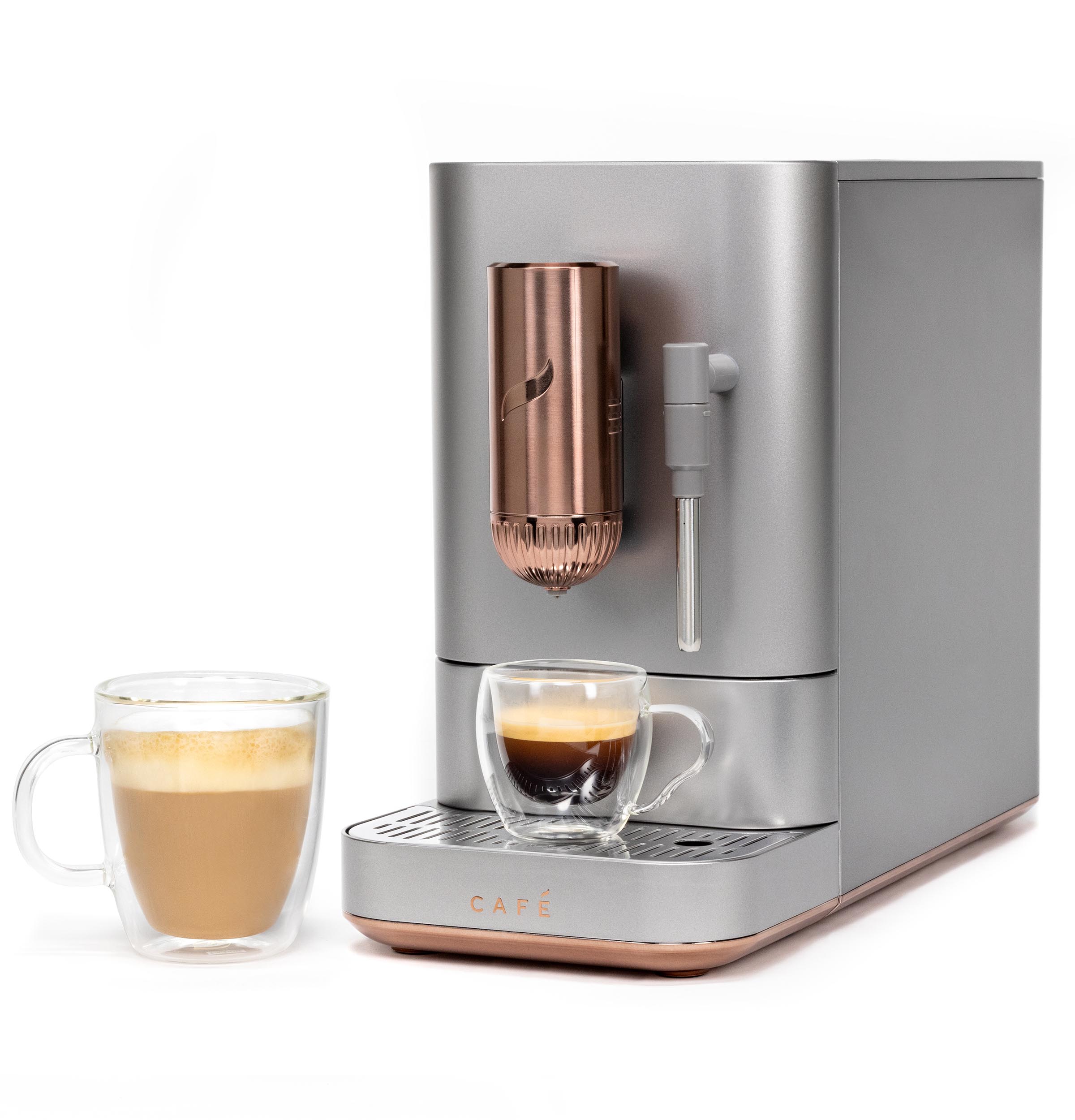 Máquina de Espresso programable con Wi-Fi de acero inoxidable automática Cafe Affetto con bandeja de goteo (plata de acero) C7CEBBS2RS3