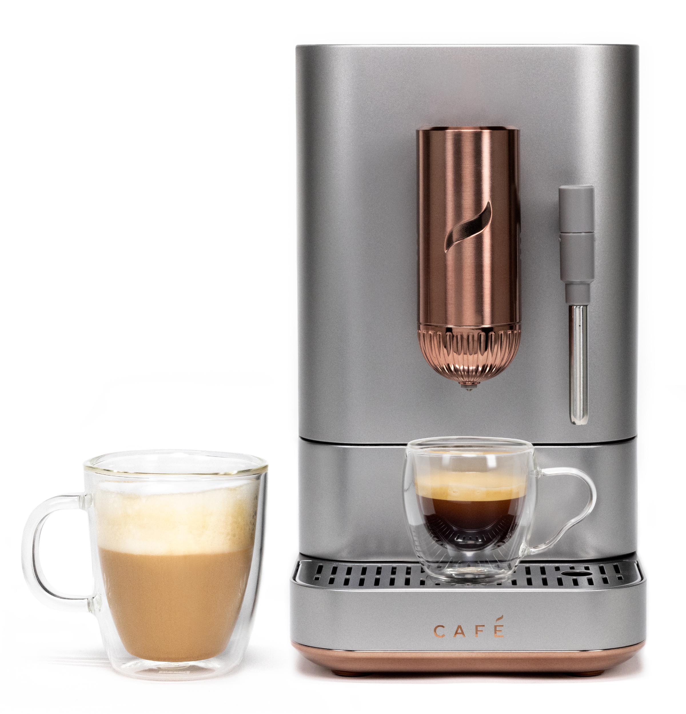 Máquina de Espresso programable con Wi-Fi de acero inoxidable automática Cafe Affetto con bandeja de goteo (plata de acero) C7CEBBS2RS3