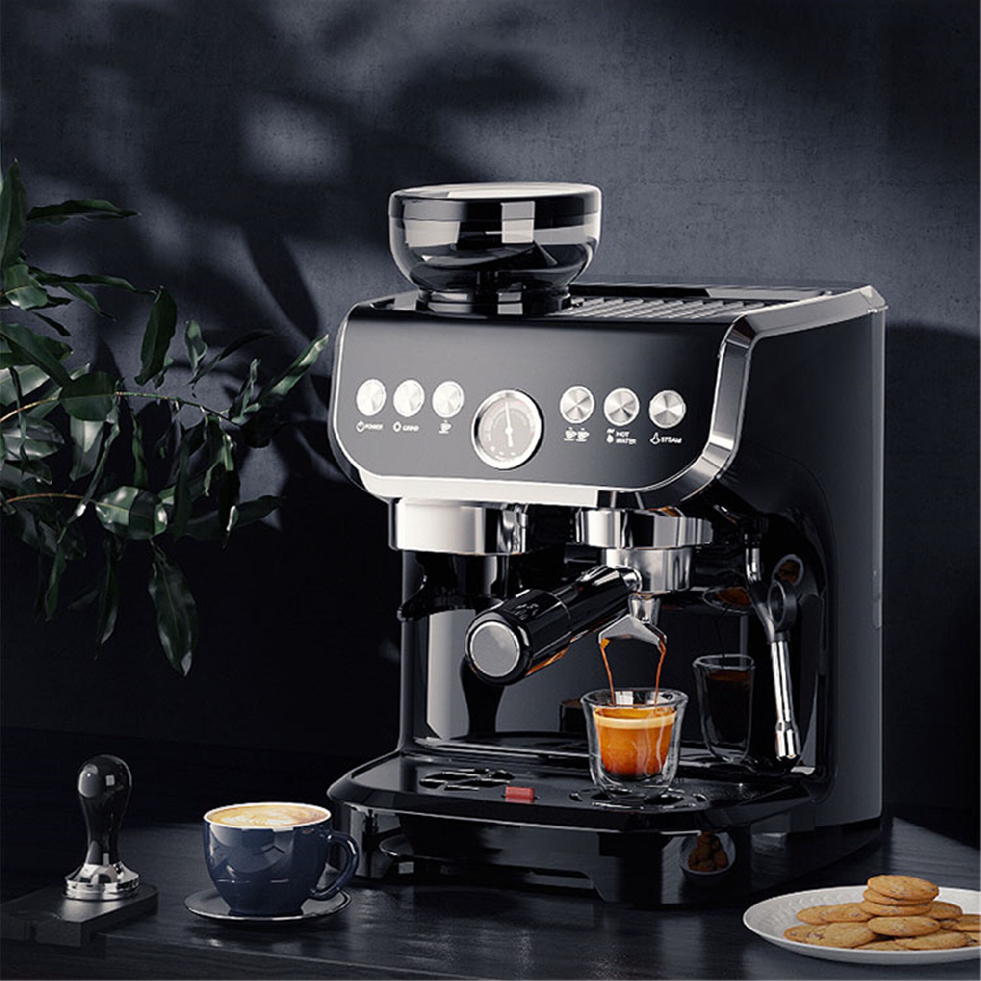 Cafetera de goteo comercial/residencial de 10 tazas Jeremy Cass con apagado automático (Negro)