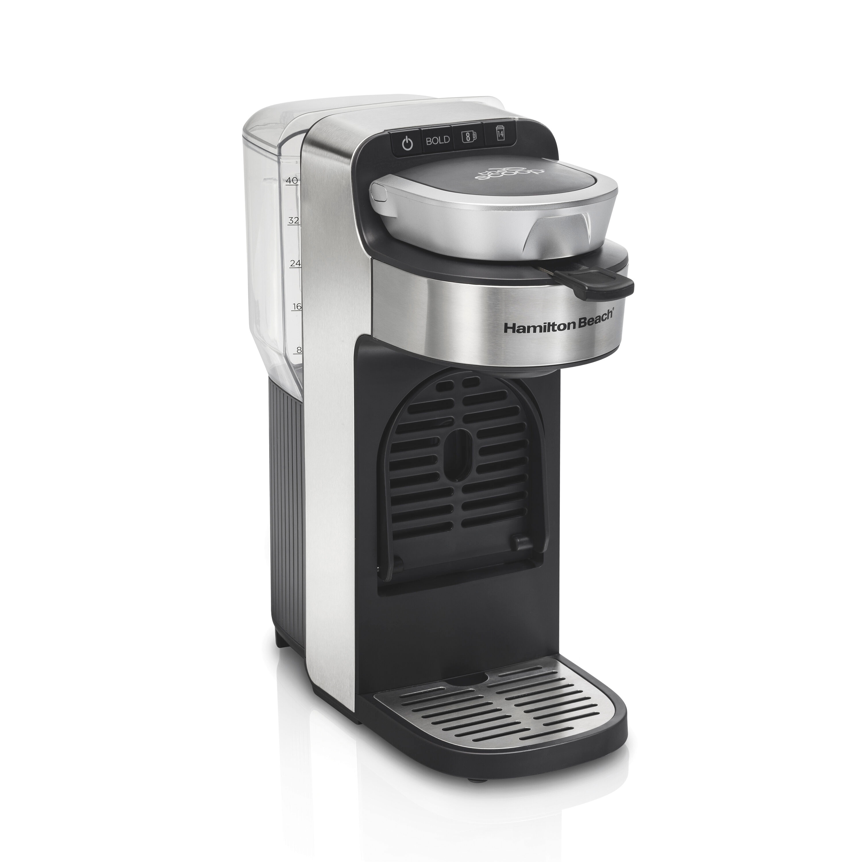 Cafetera individual con depósito de agua de 8 tazas - Negra