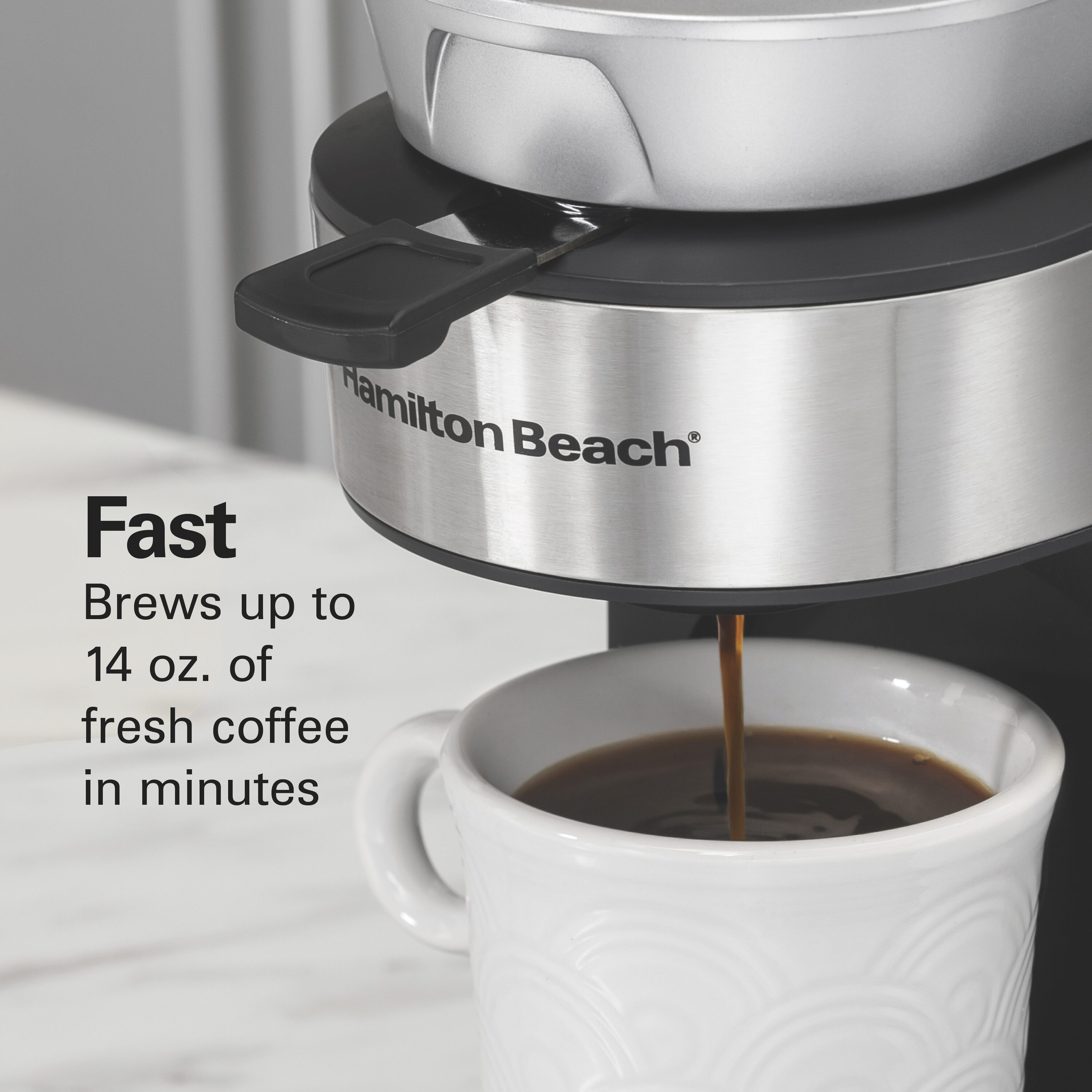 Cafetera individual con depósito de agua de 8 tazas - Negra