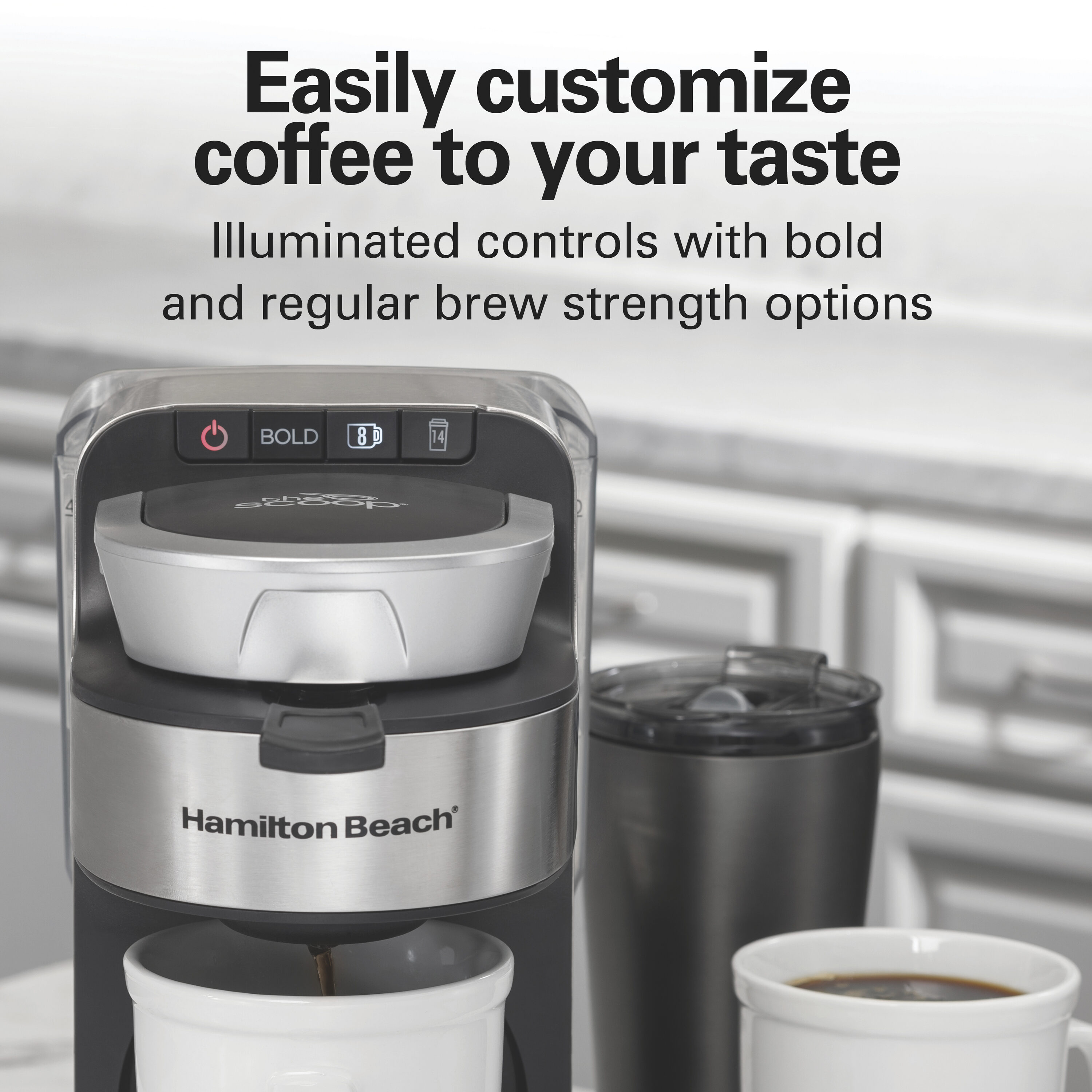 Cafetera individual con depósito de agua de 8 tazas - Negra