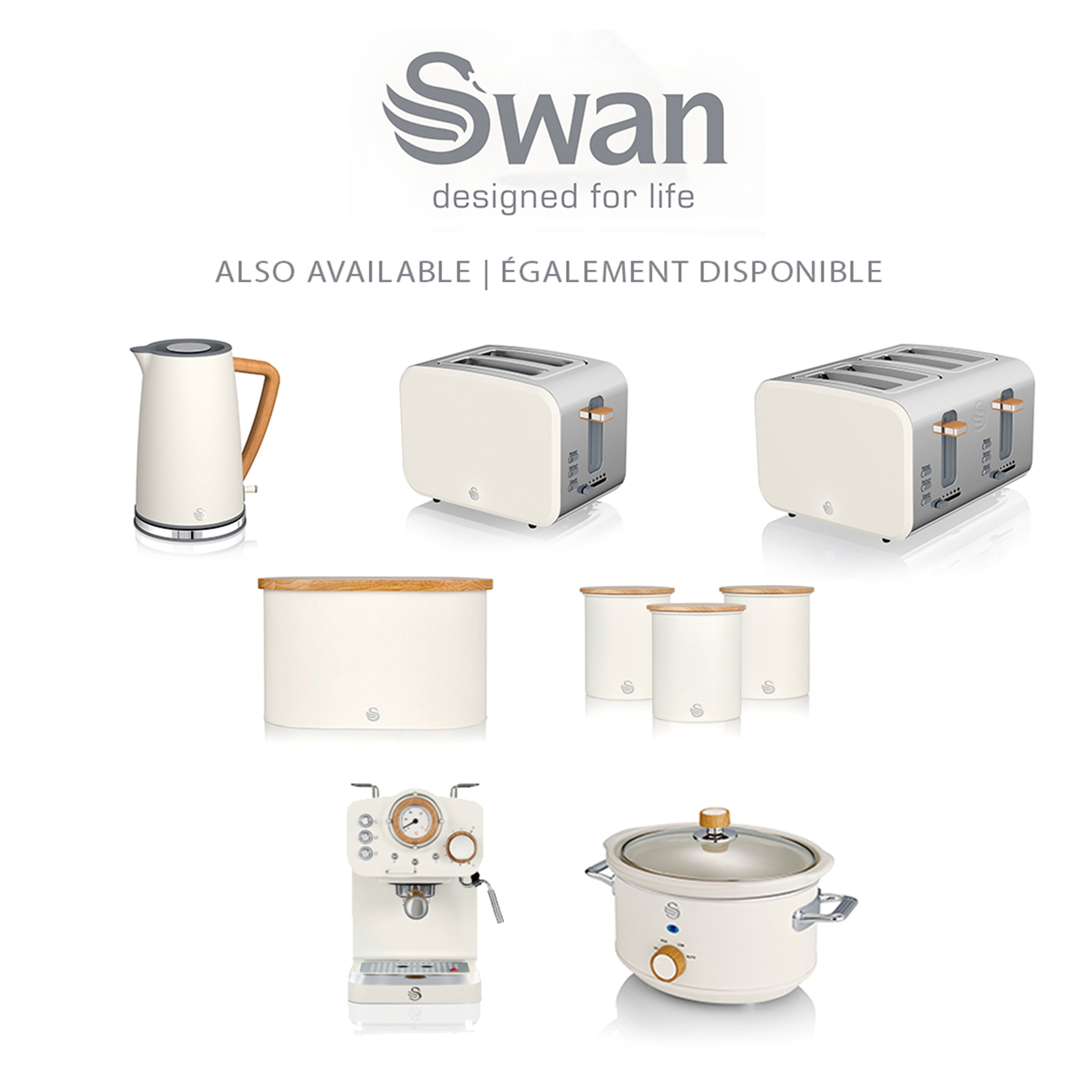Manual de acero inoxidable SWAN con bandeja de goteo (blanco) SK22111WHTN
