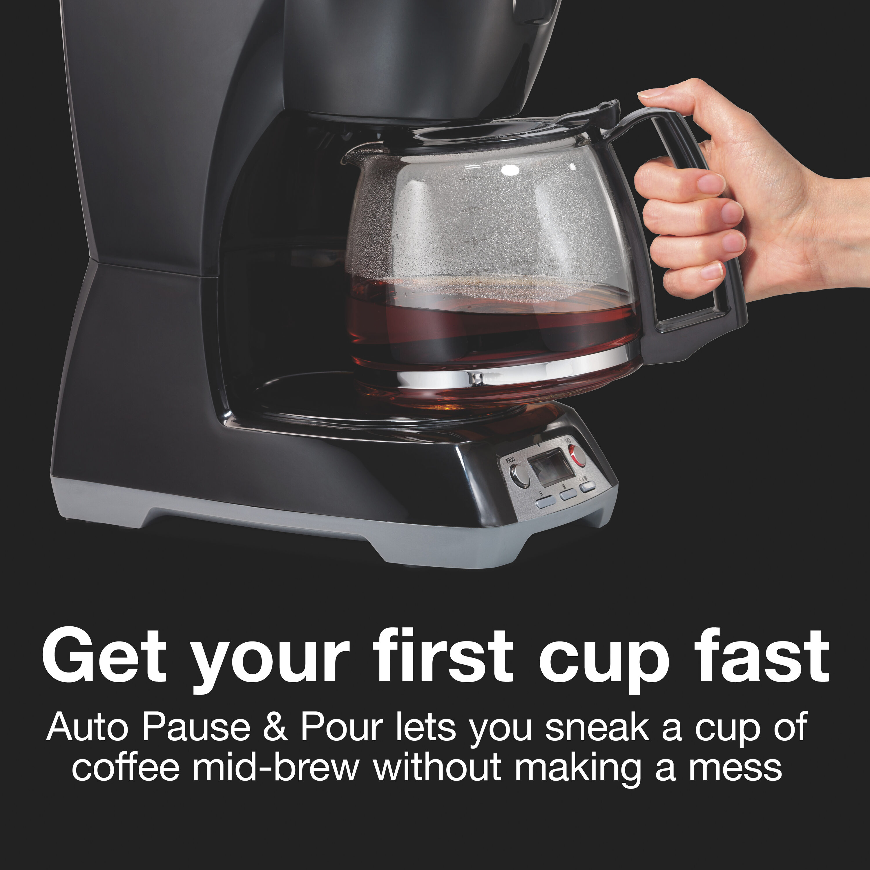 Cafetera de goteo programable residencial de 12 tazas con apagado automático (Negra) 43672PS