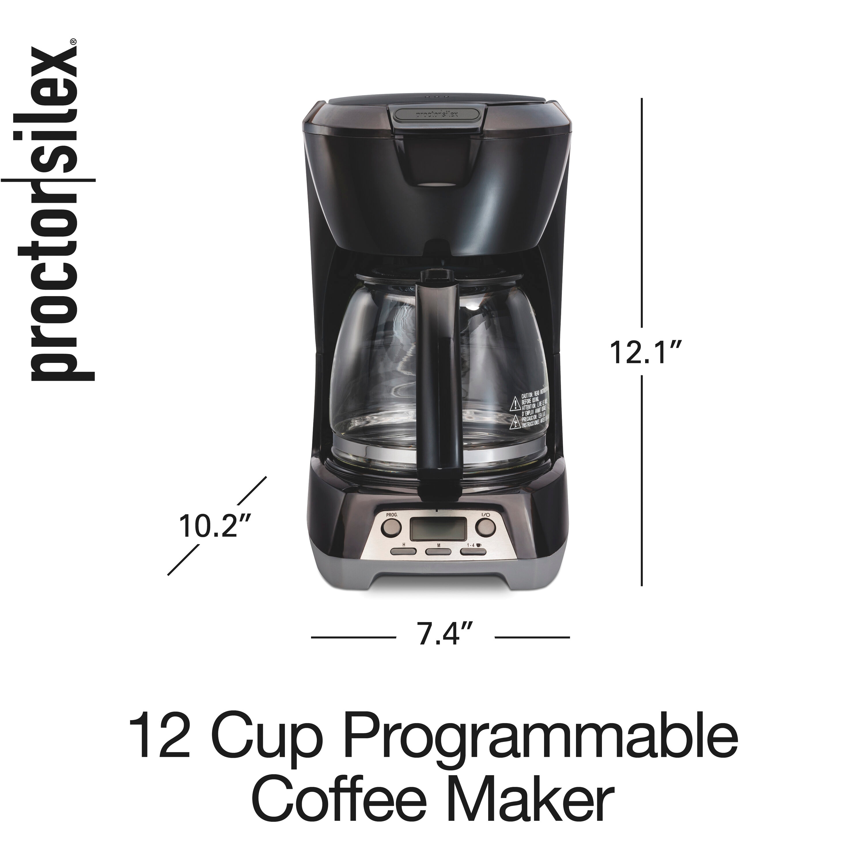 Cafetera de goteo programable residencial de 12 tazas con apagado automático (Negra) 43672PS