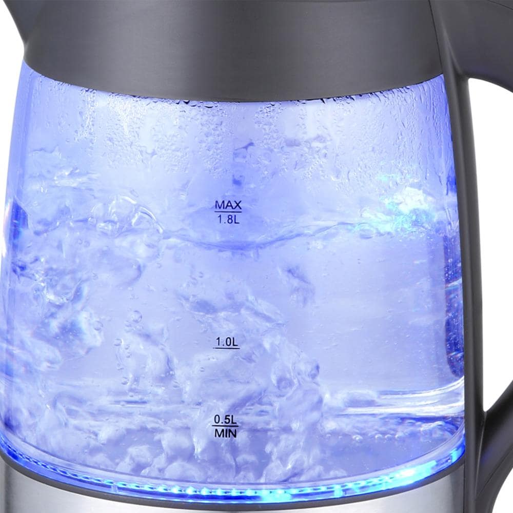 ***Hervidor eléctrico MegaChef de vidrio transparente con apagado automático (6 tazas)***