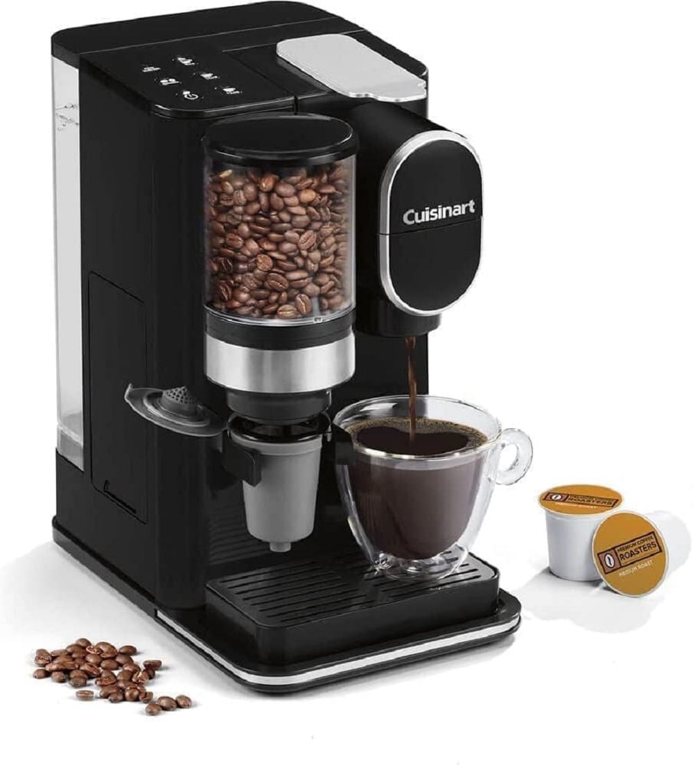 Cafetera de una taza Cuisinart con depósito de agua de 6 tazas (negra) DGB-2