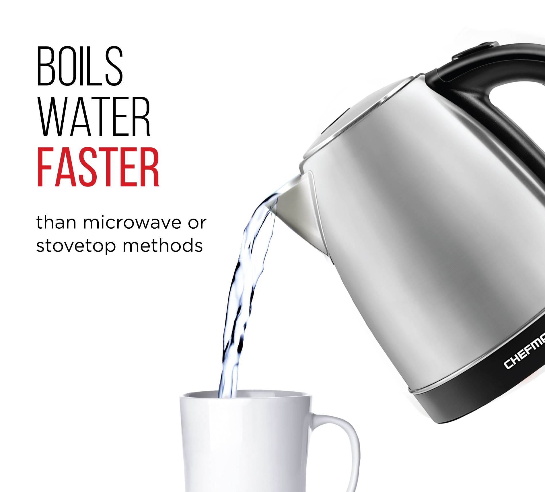 Hervidor eléctrico de acero inoxidable de 7 tazas con apagado automático Chefman RJ11-17-V3