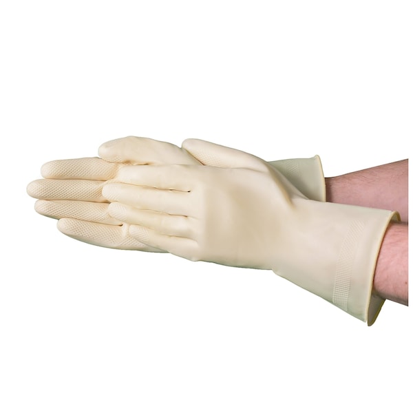 Guantes de Caucho Natural Vguard para Manipulación de Químicos, sin forro, con puño enrollado de 13", paquete con 288 pares - C23A49