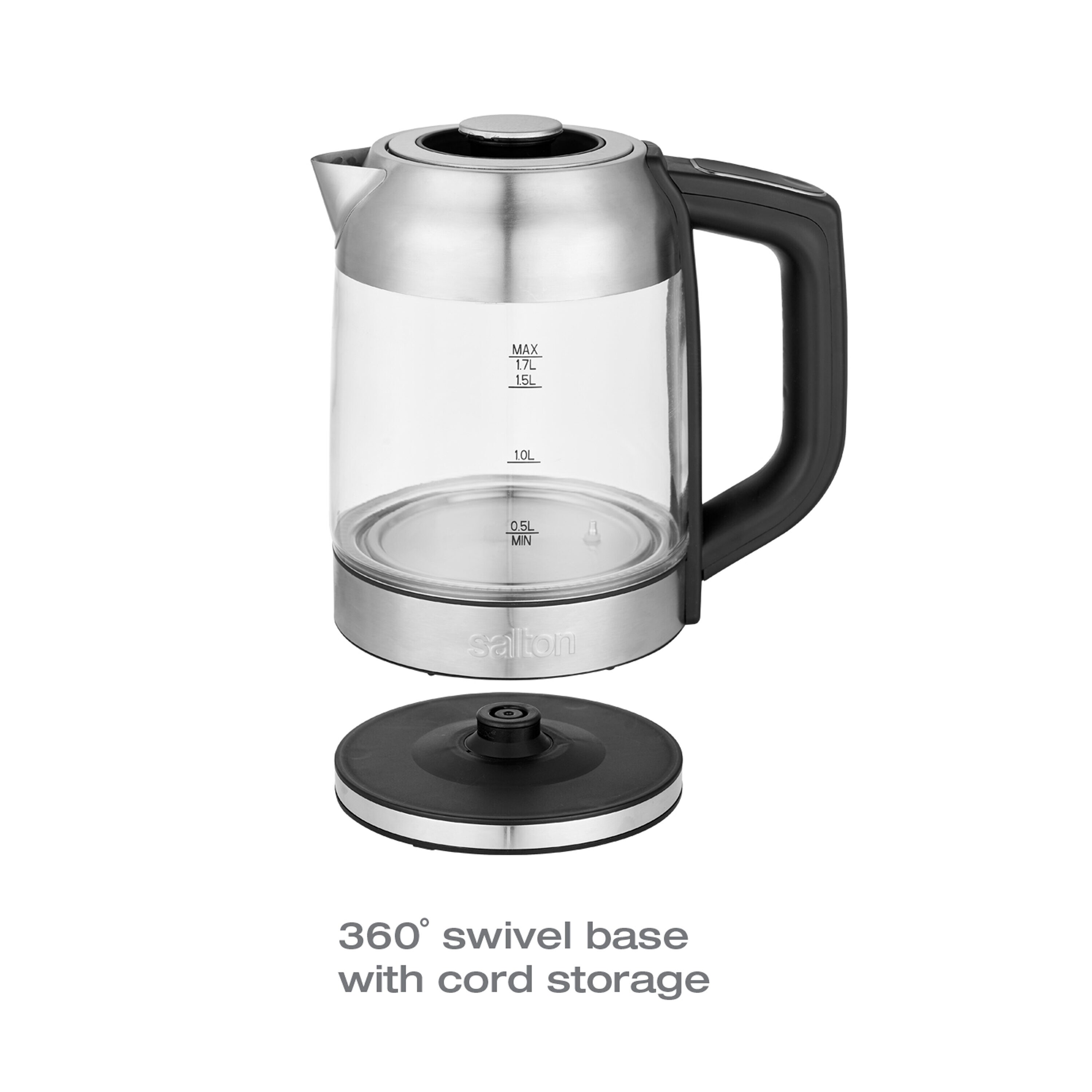 Hervidor eléctrico programable inalámbrico de acero inoxidable Salton de 7 tazas GK1758.