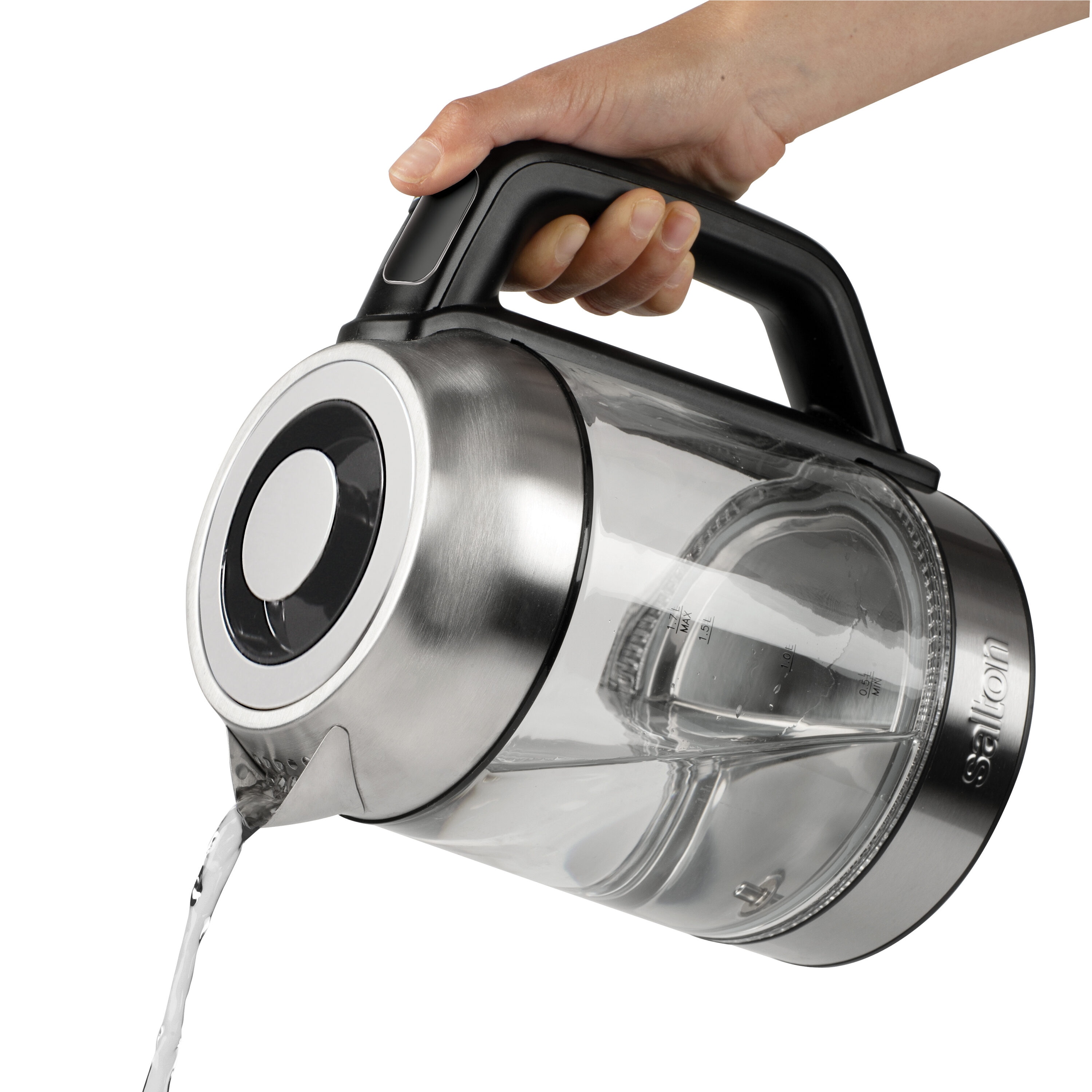 Hervidor eléctrico programable inalámbrico de acero inoxidable Salton de 7 tazas GK1758.