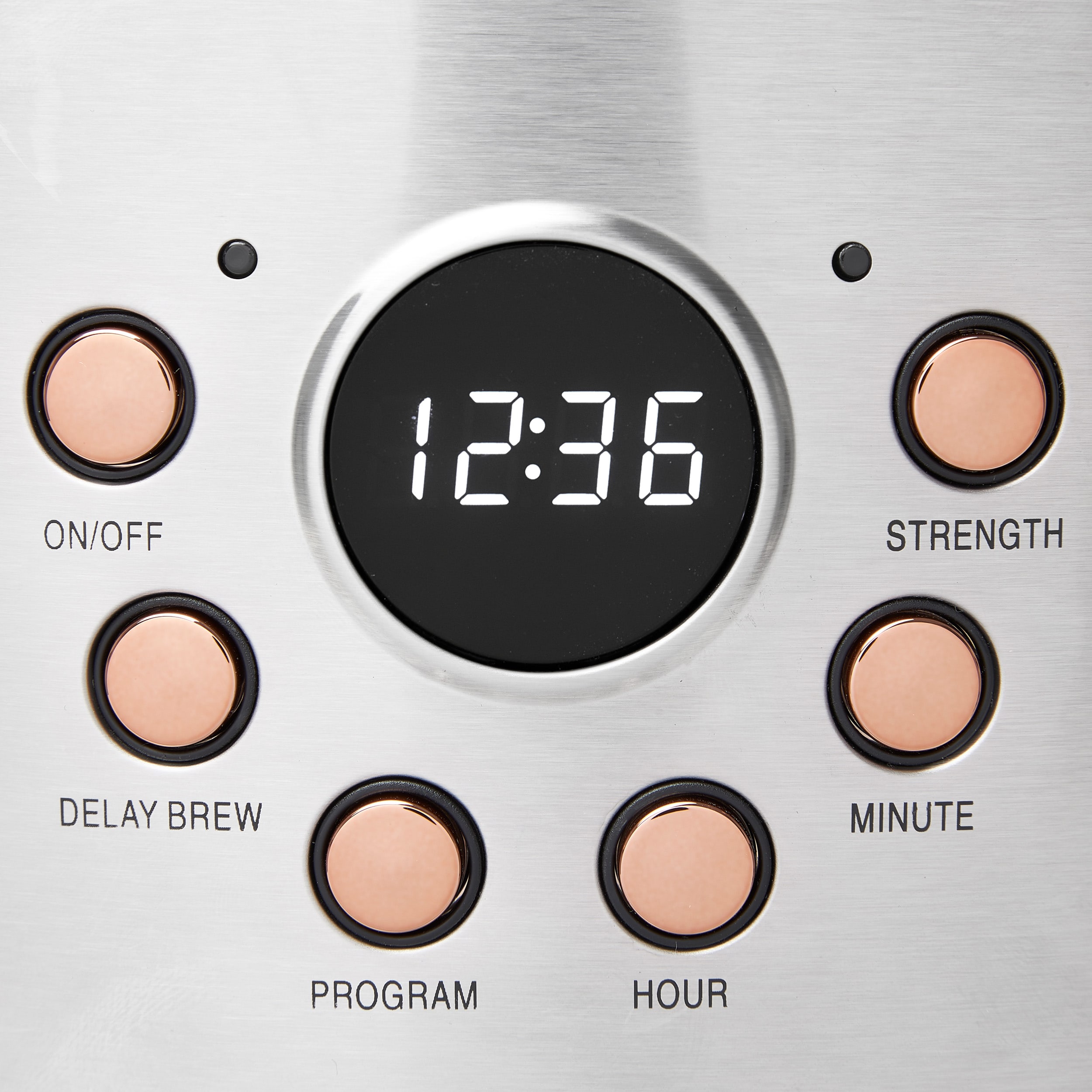 Cafetera de goteo programable para el hogar de 12 tazas marca Haden con apagado automático (acero inoxidable / cobre) 75106