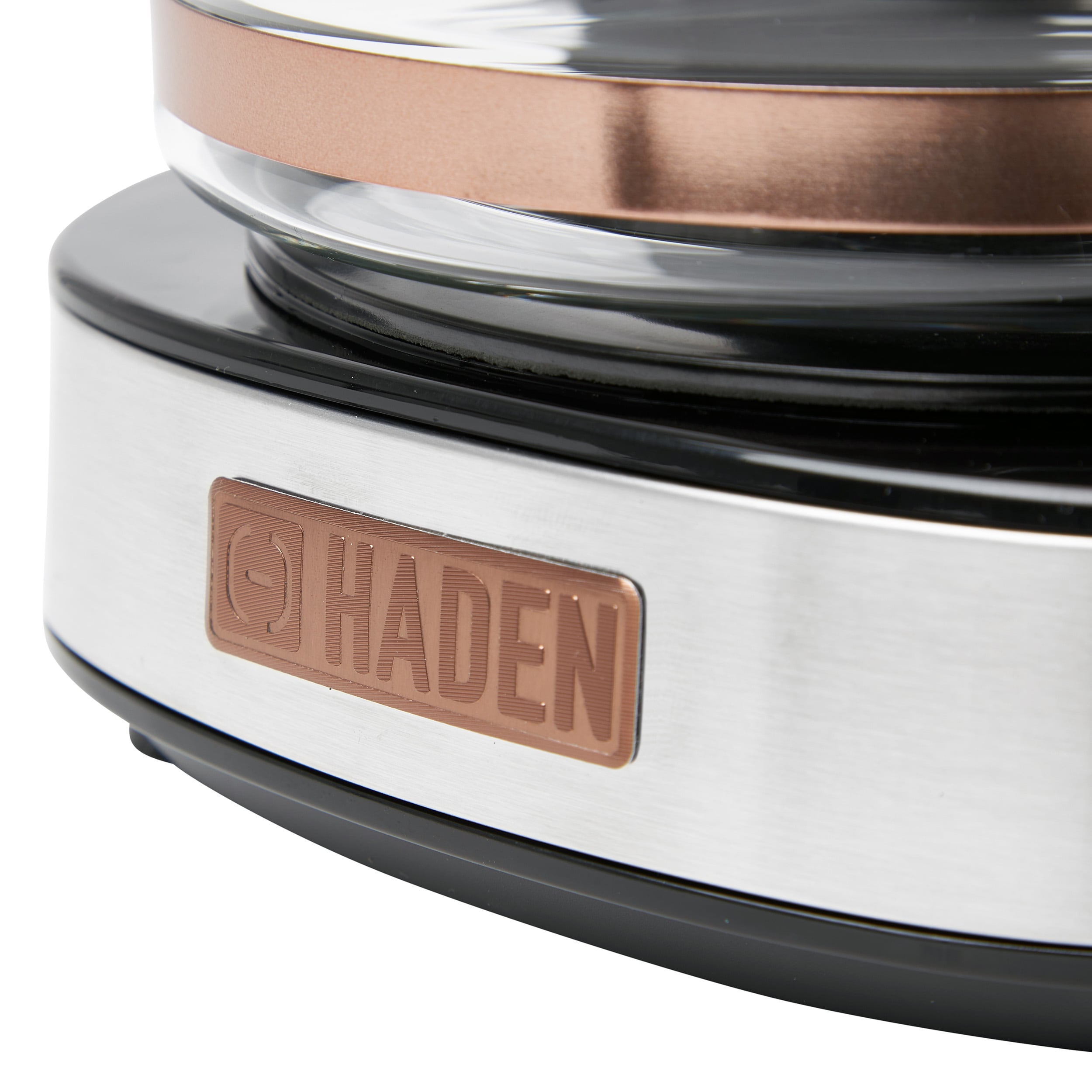 Cafetera de goteo programable para el hogar de 12 tazas marca Haden con apagado automático (acero inoxidable / cobre) 75106