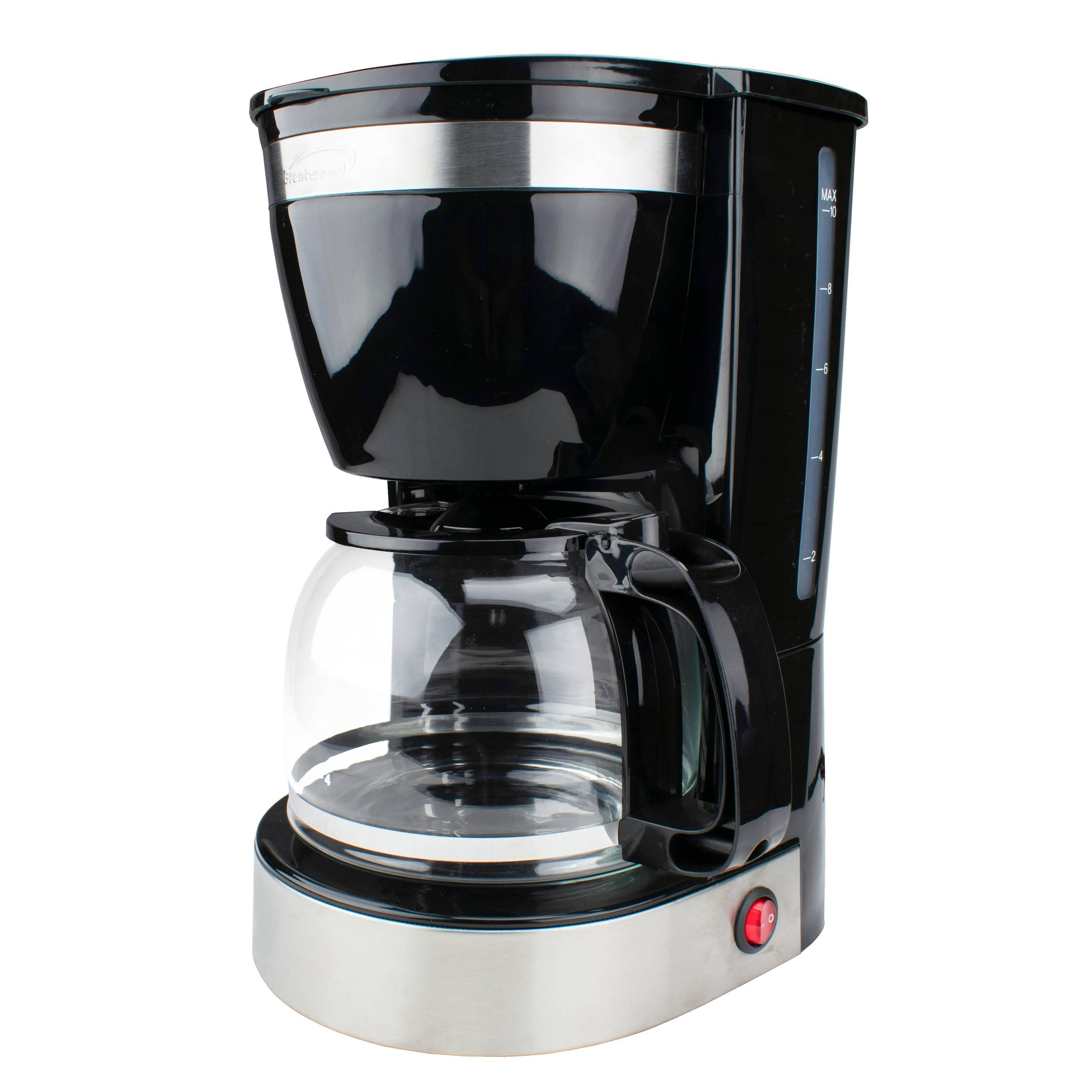 Cafetera de goteo residencial de 10 tazas de capacidad con apagado automático (negra)