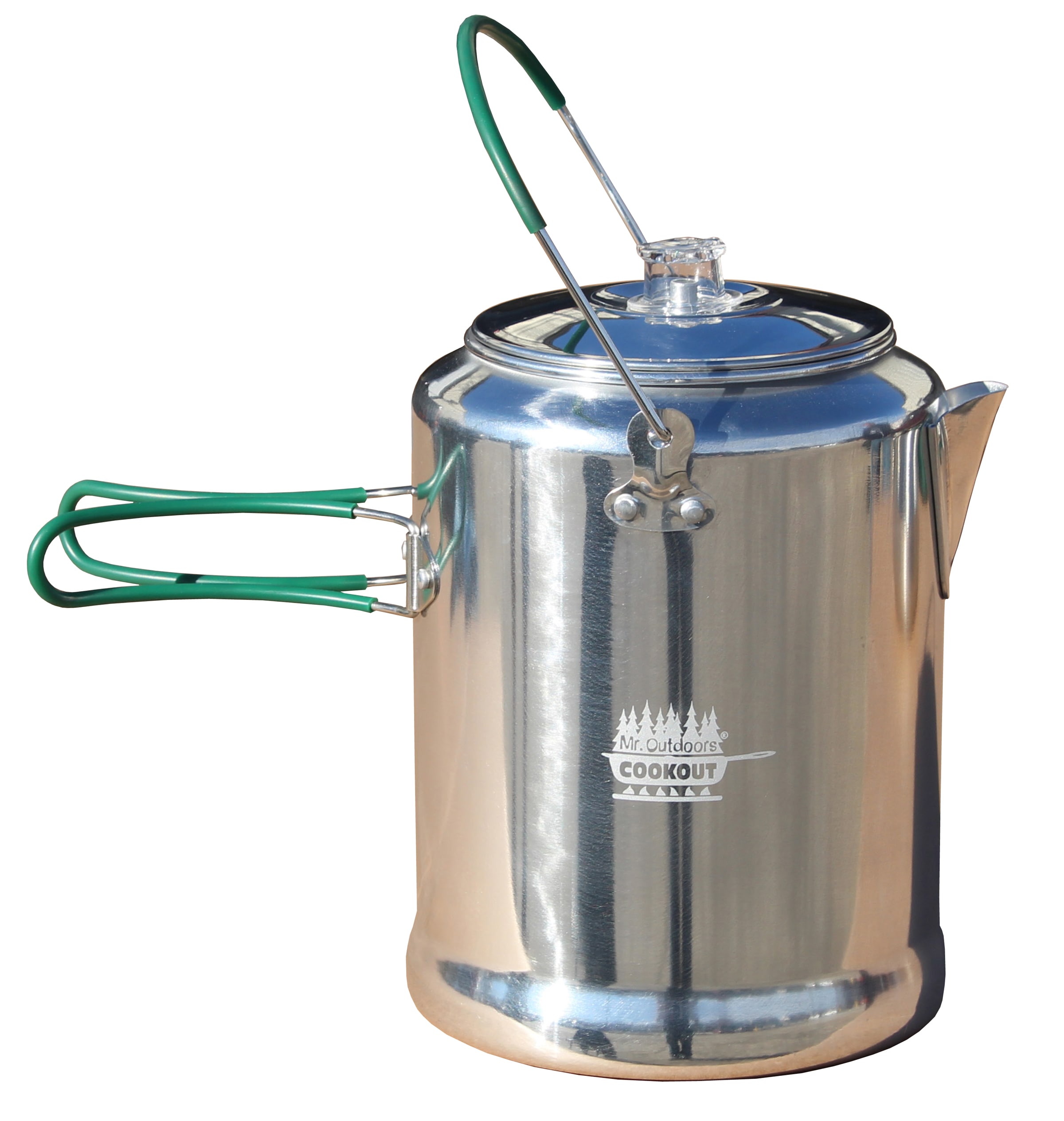 Percolador Residencial de 20 Tazas para Parrillada al Aire Libre (Plata)