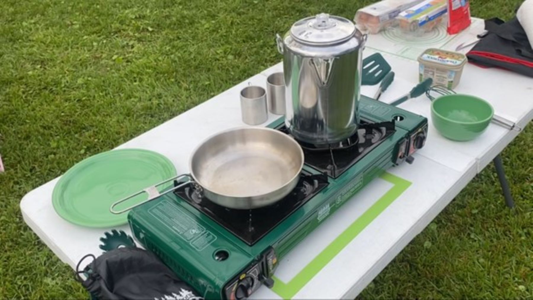 Percolador Residencial de 20 Tazas para Parrillada al Aire Libre (Plata)