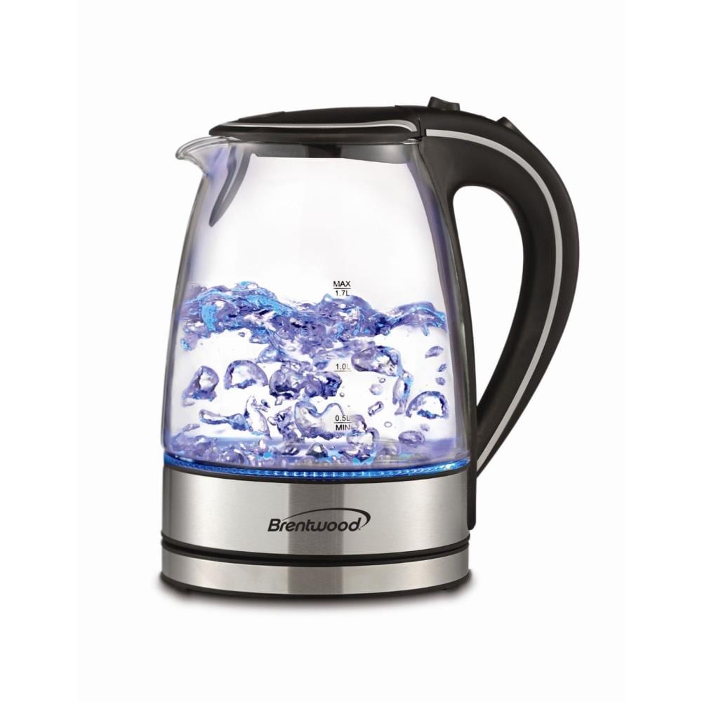 Hervidor eléctrico digital inalámbrico de 10 tazas en negro de Brentwood con apagado automático.