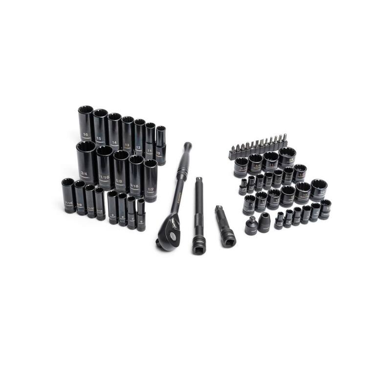 Juego de herramientas para mecánicos Husky de 3/8 pulg. de unidad universal de 100 posiciones SAE y métricas (60 piezas) - H10060MTSRM