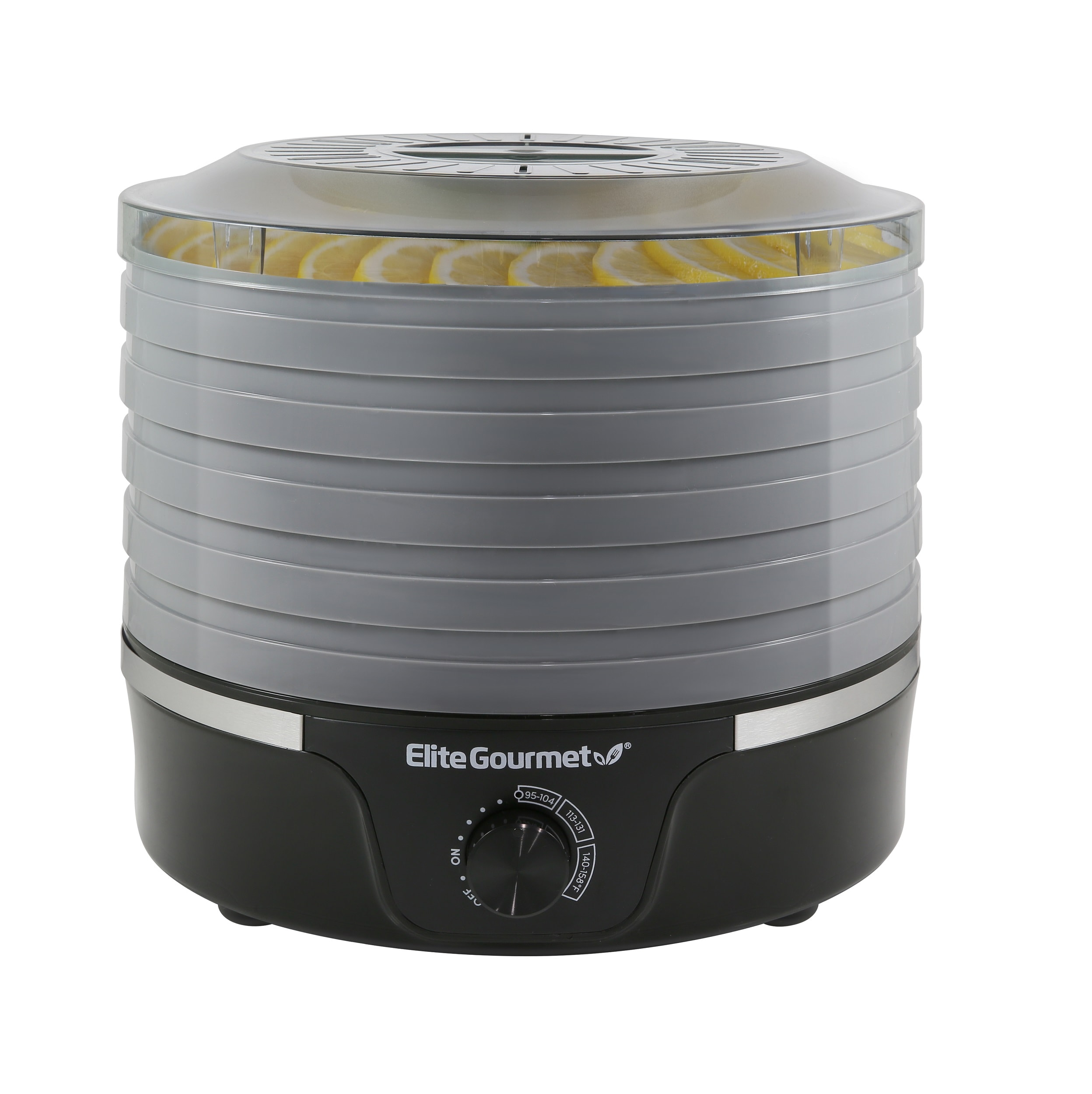 Desidratador de alimentos de 5 bandejas en negro con piezas aptas para lavavajillas (350 watts) Elite EFD319DKG