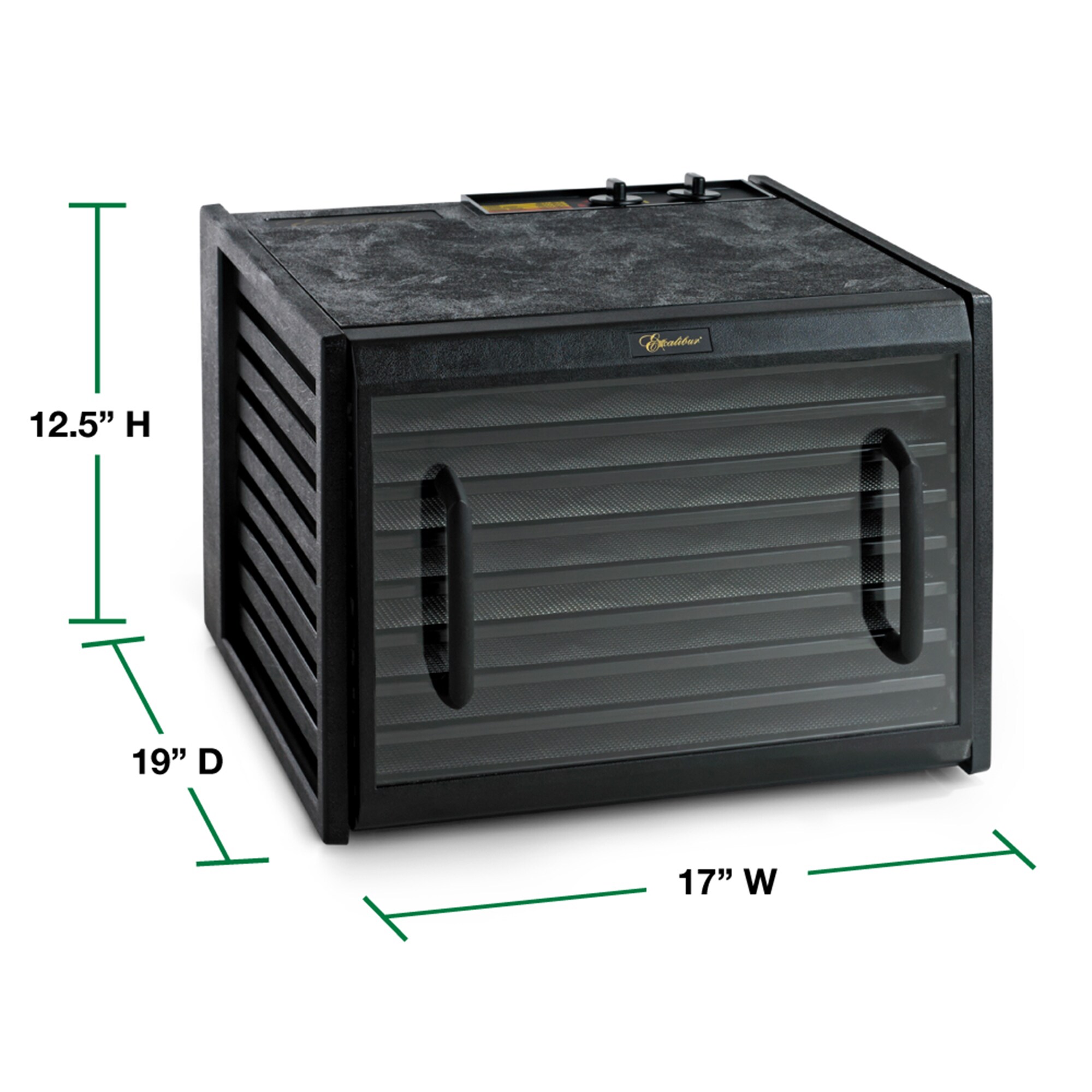 Excalibur 9 Charolas Negra con Partes Aptas para Lavavajillas (600 Watts) 3926TCDB