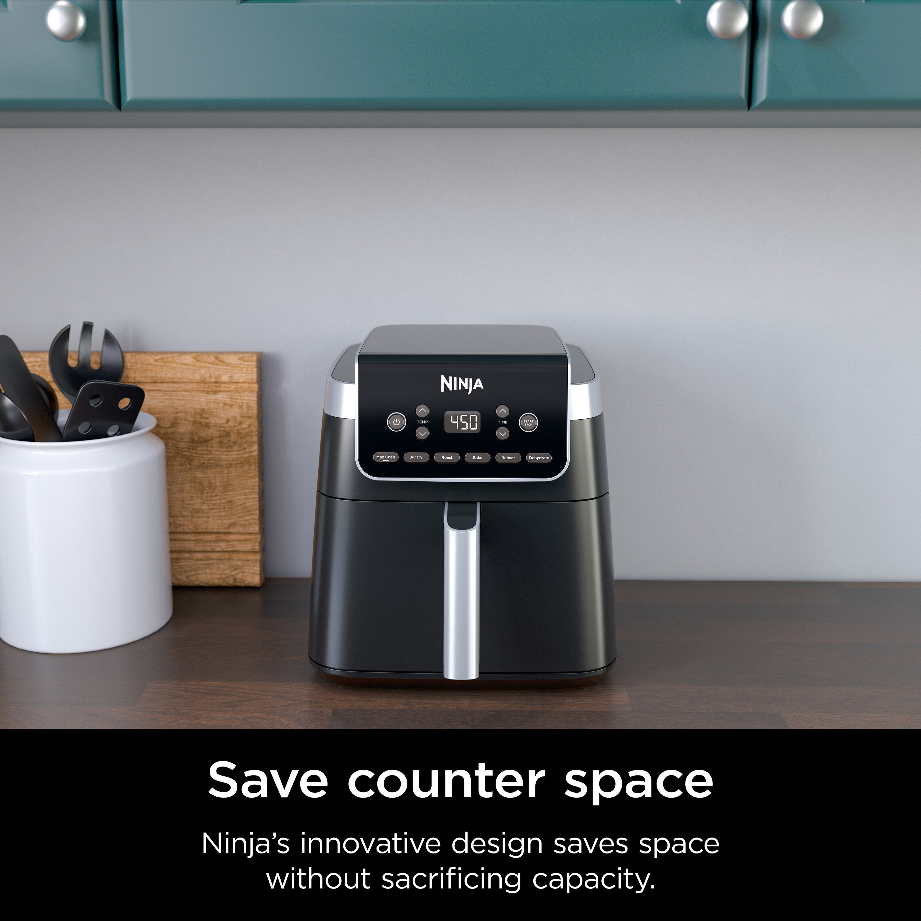 Freidora de Aire Ninja Pro XL 6 en 1 de 6.5 cuartos en gris digital con 1 canasta - AF181