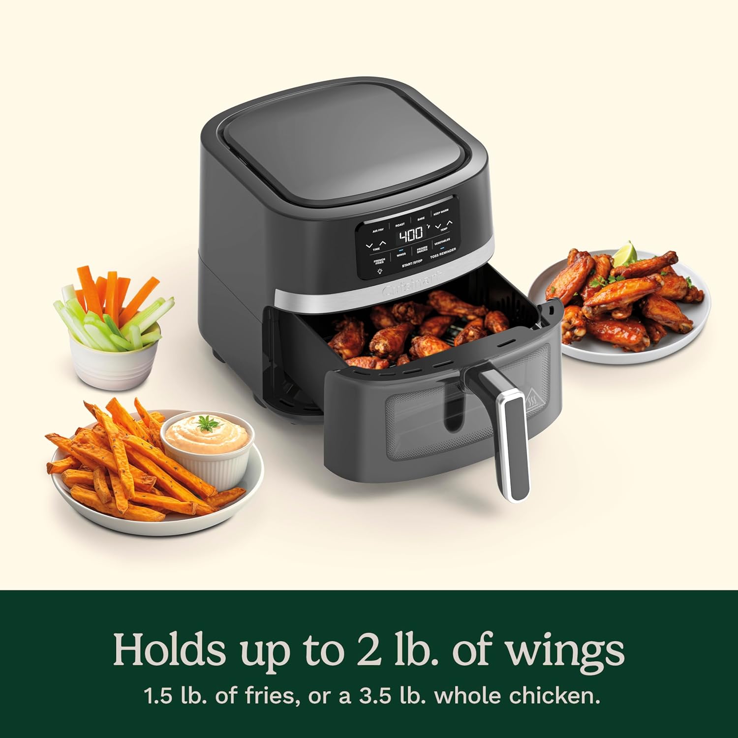 Freidora de aire de acero inoxidable de 4.5 cuartos con control táctil de Cuisinart