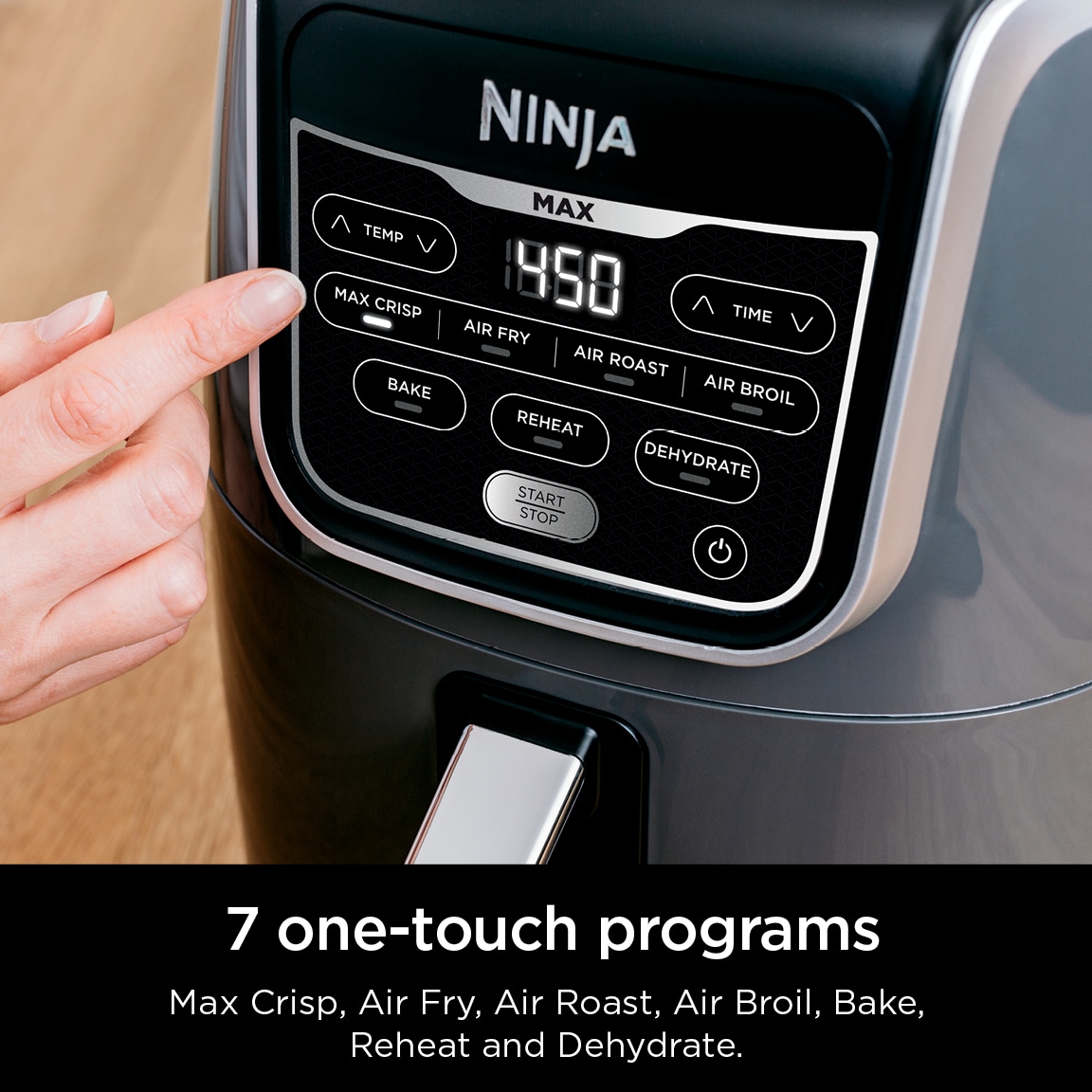 Freidora de aire Ninja Max XL 5.5 cuartos en negro digital con 1 canasta AF161