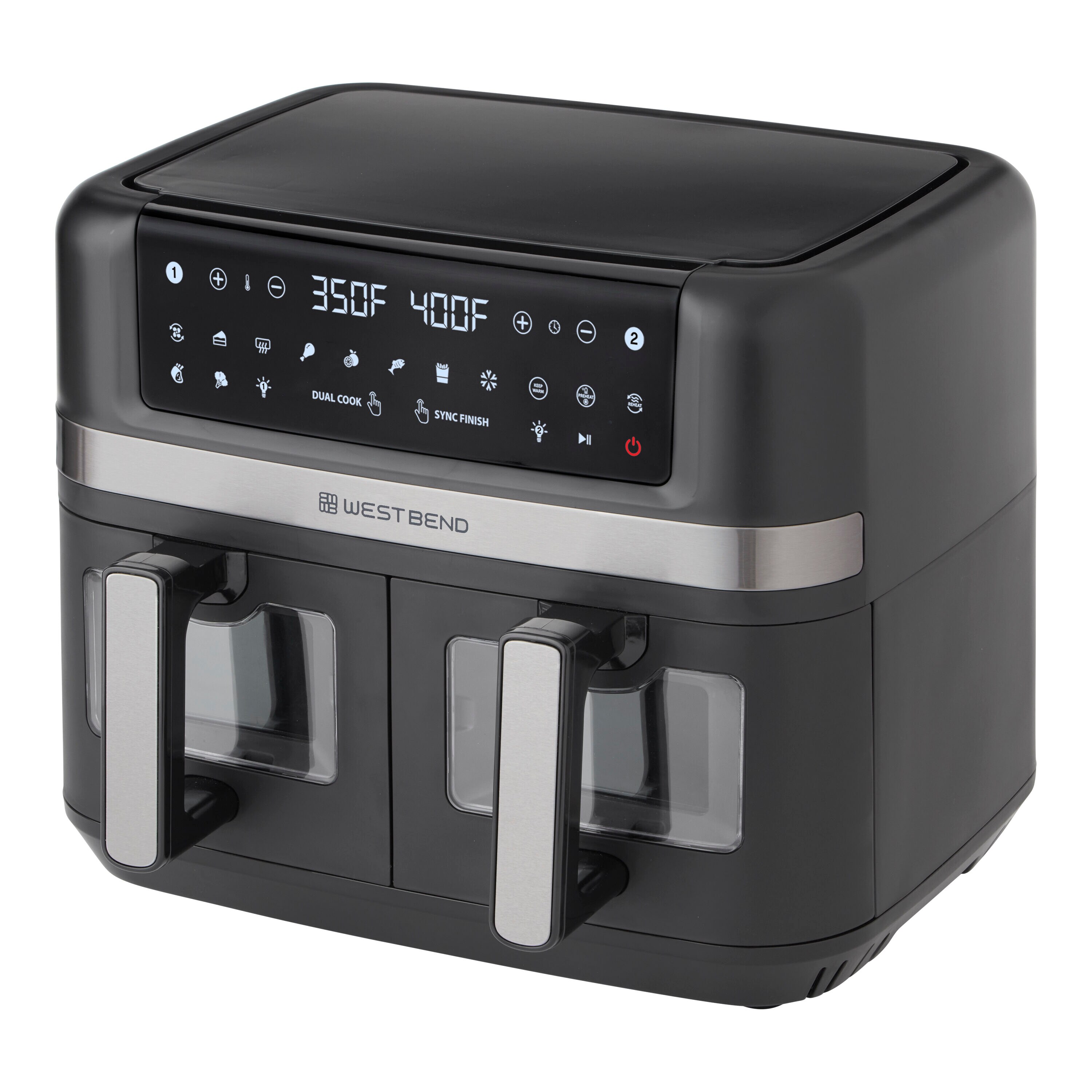 Freidora de Aire Digital de 10 litros con 2 Canastas - Negro de West Bend