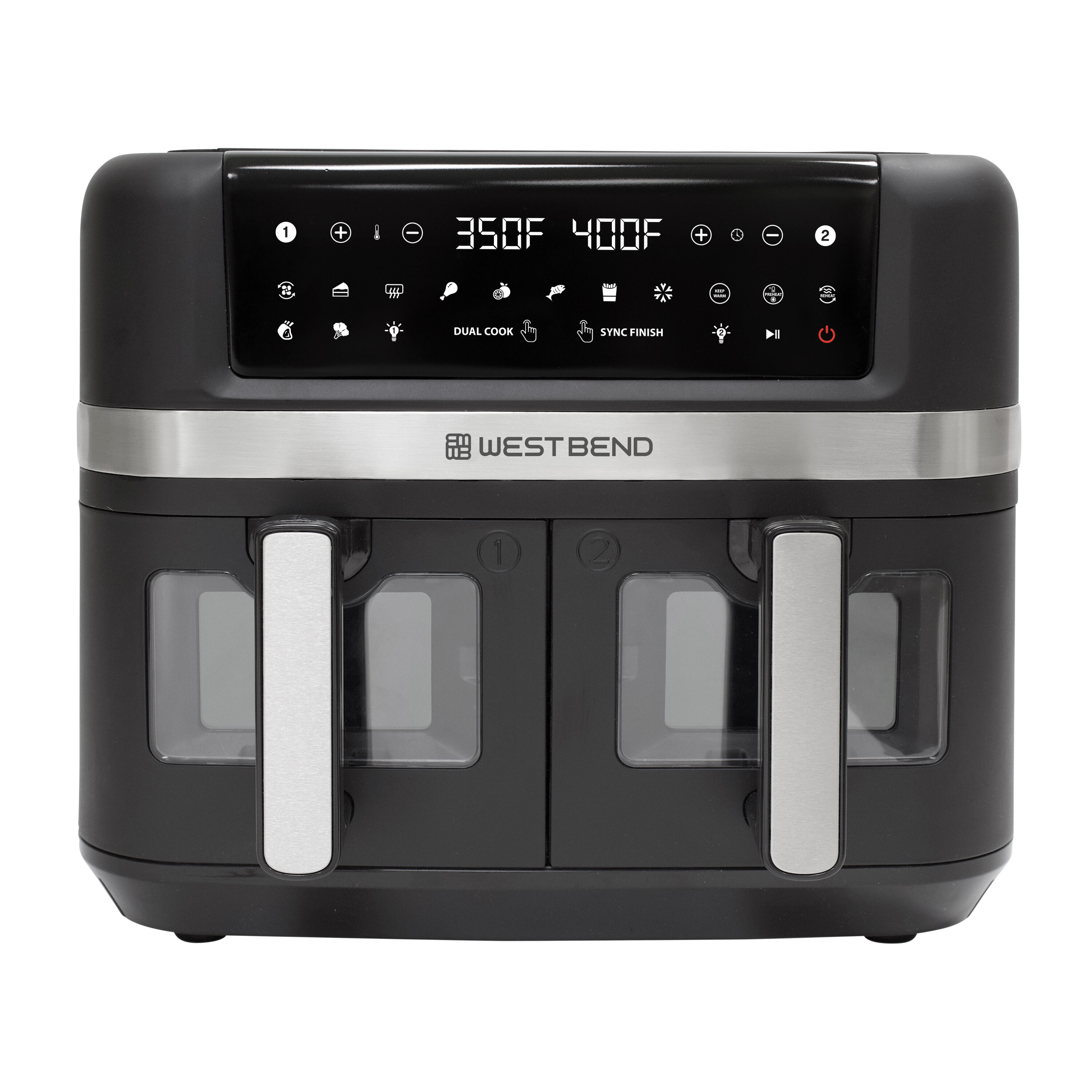 Freidora de Aire Digital de 10 litros con 2 Canastas - Negro de West Bend