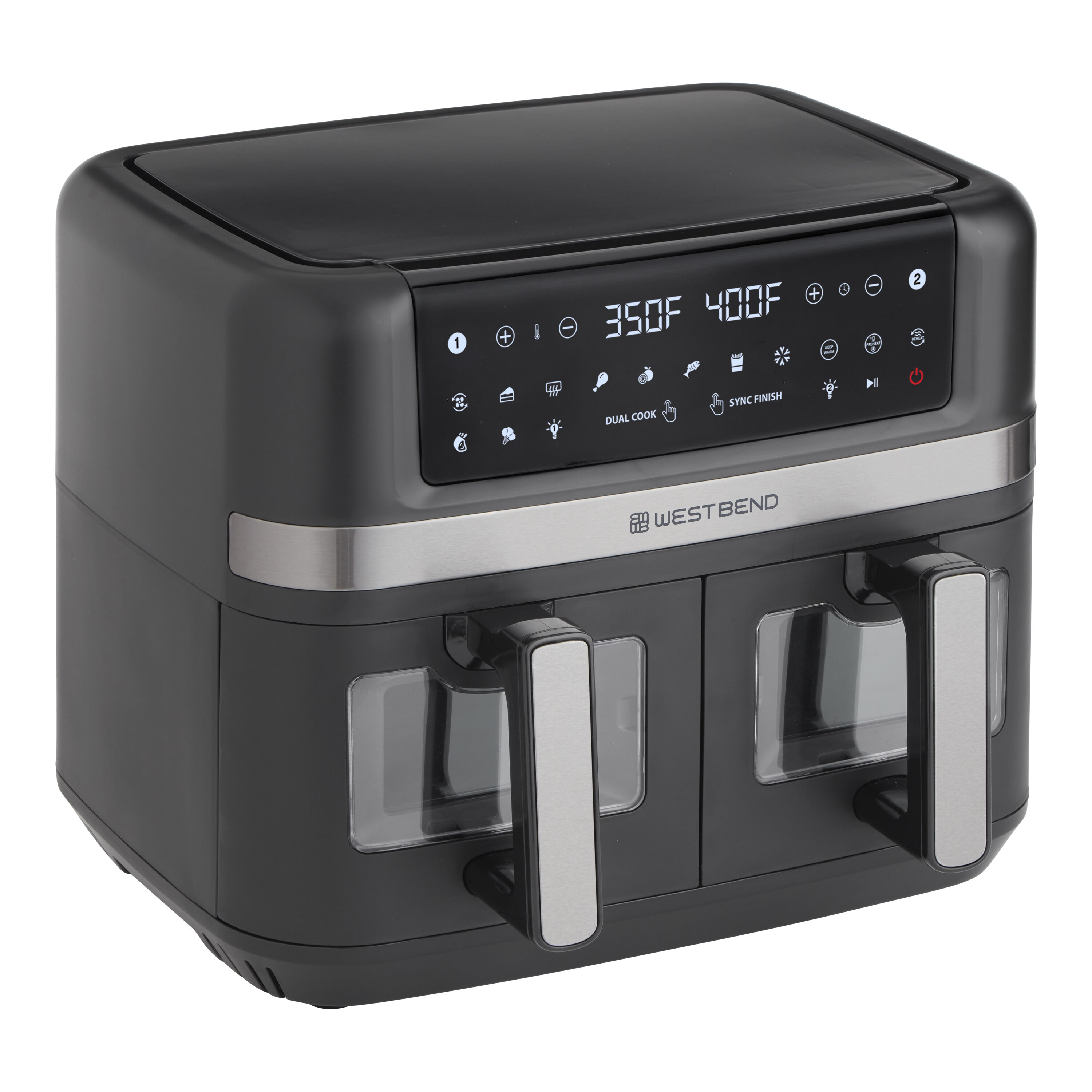 Freidora de Aire Digital de 10 litros con 2 Canastas - Negro de West Bend