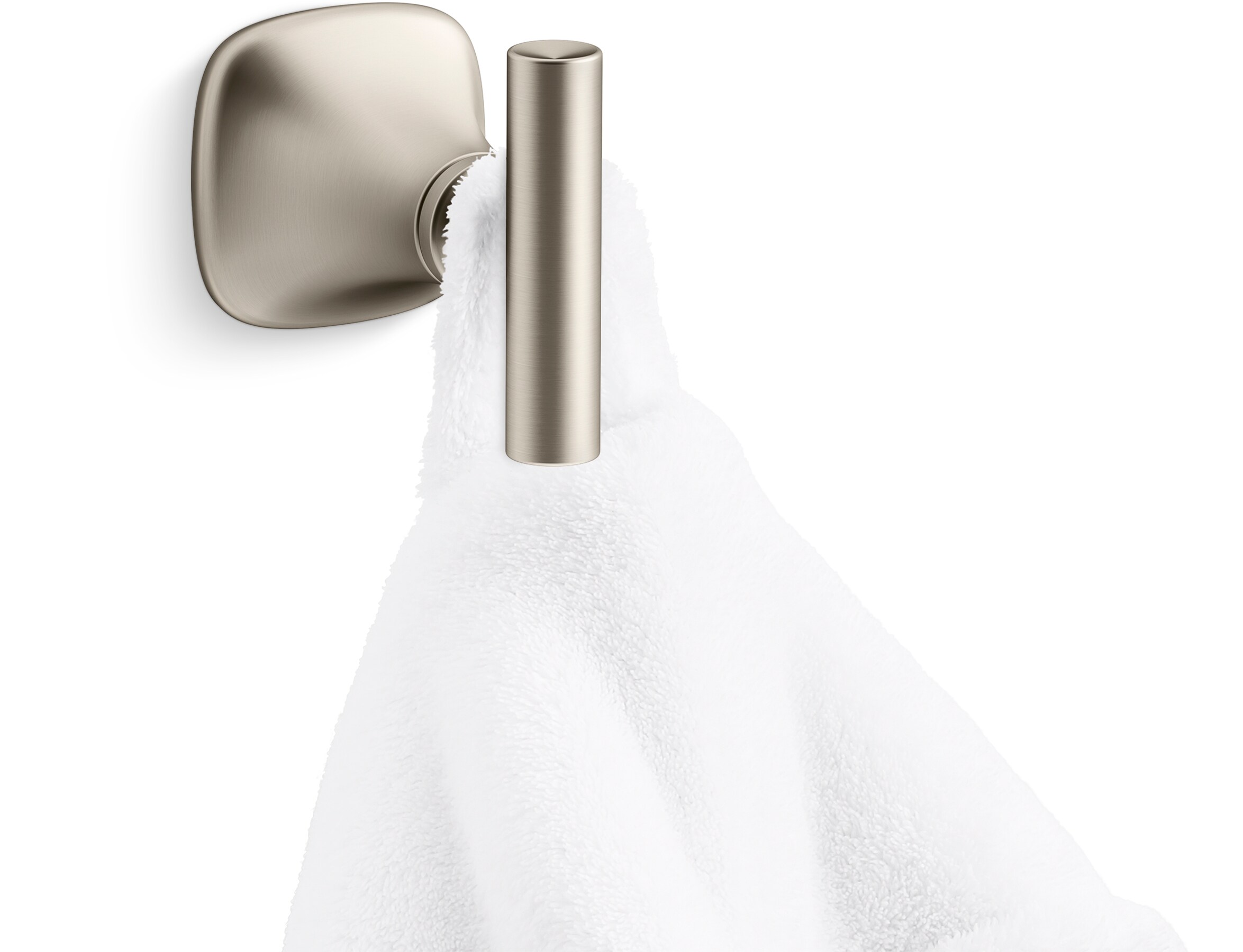 Gancho de toalla de montaje en pared para una sola toalla en níquel cepillado vibrante de KOHLER Rill REC28012-BN