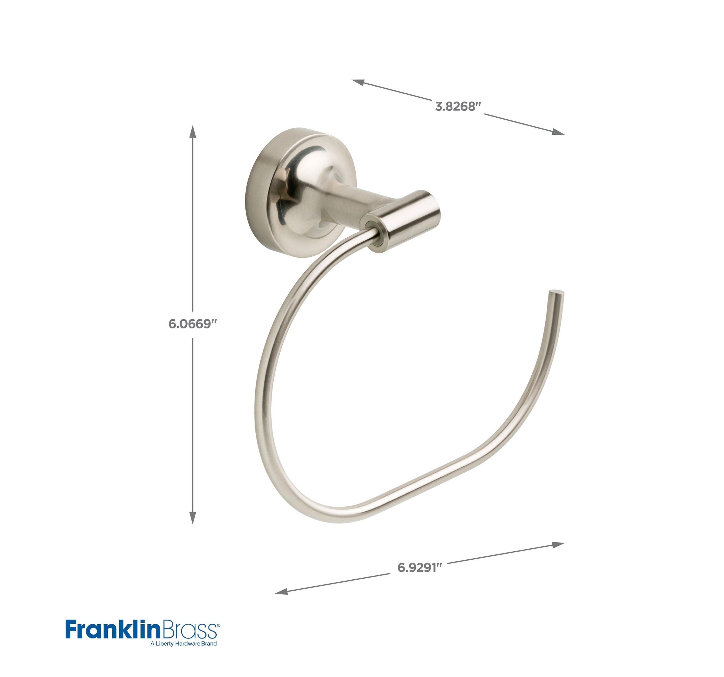Aro para toalla de baño de pared en níquel cepillado - Franklin Brass Voisin VOI46-SN