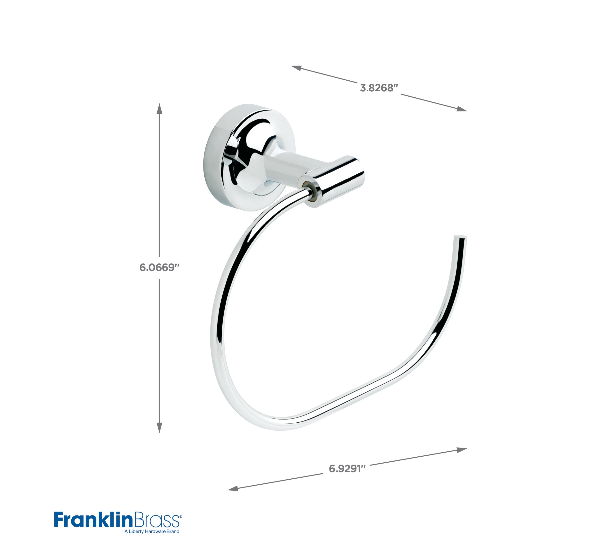 Argolla de Toalla Simple de Montaje en Pared en Cromo Pulido Franklin Brass Voisin VOI46-PC