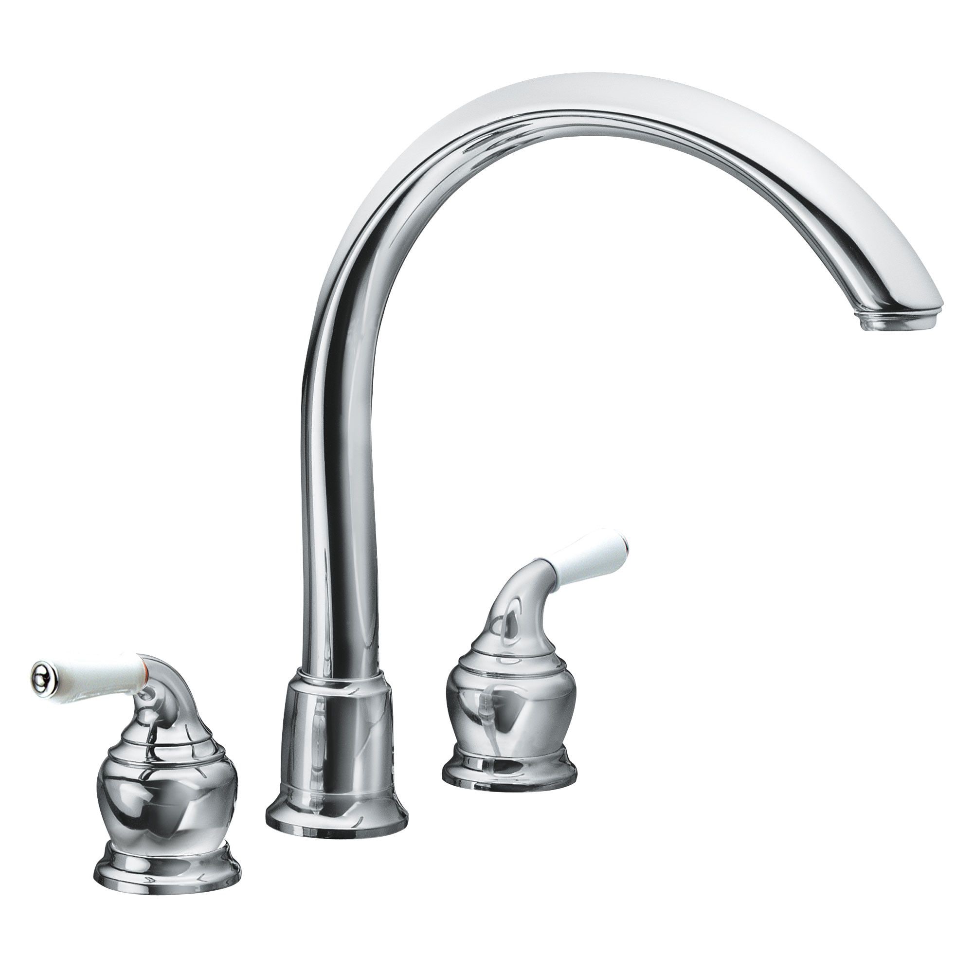 Manija de grifo para lavabo de baño con doble mango en porcelana/cromo Moen, paquete de 2 - 97559