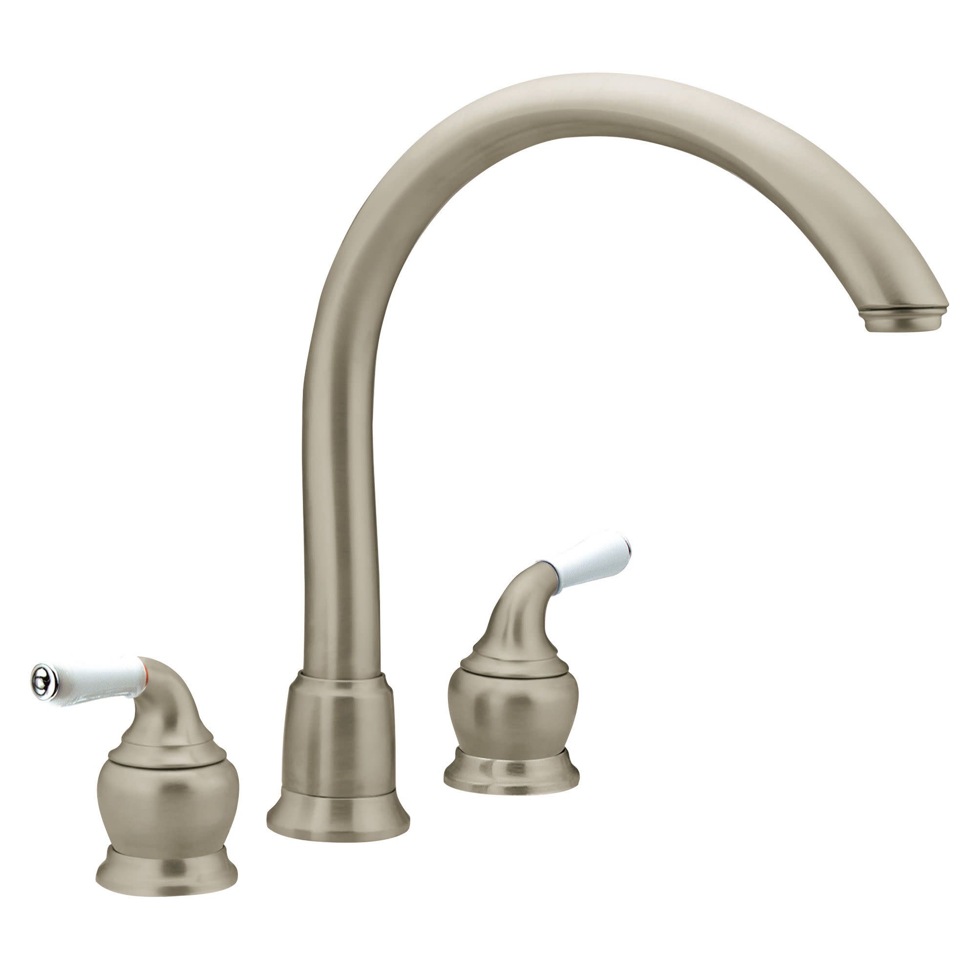 Manija de grifo para lavabo de baño con doble mango en porcelana/cromo Moen, paquete de 2 - 97559